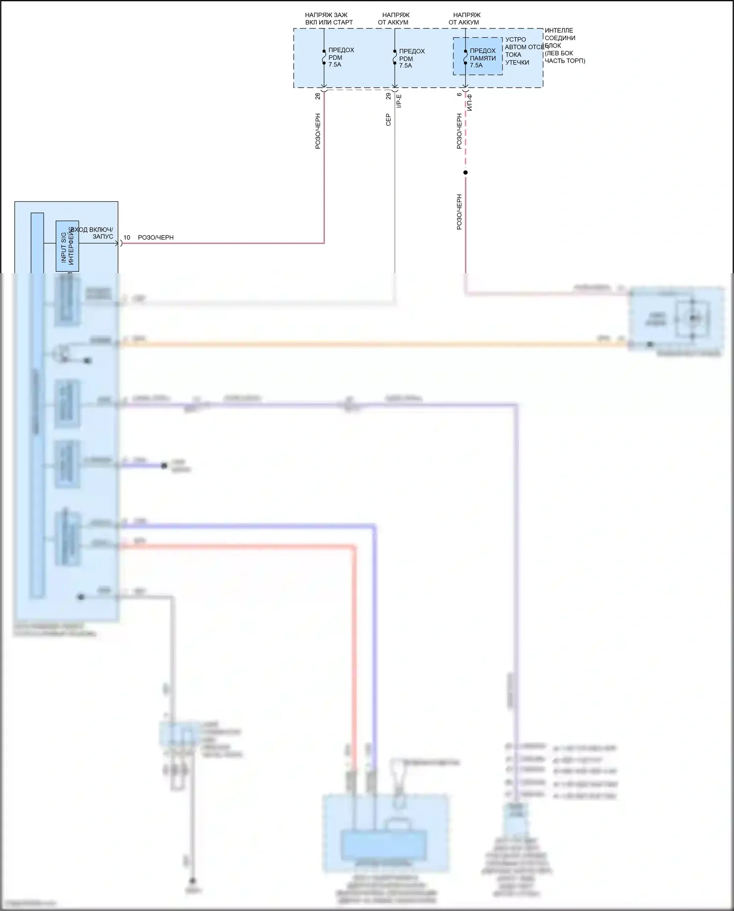 Forte Kia II (2013-2016): Электросхема иммобилайзера, без смарт-ключа 