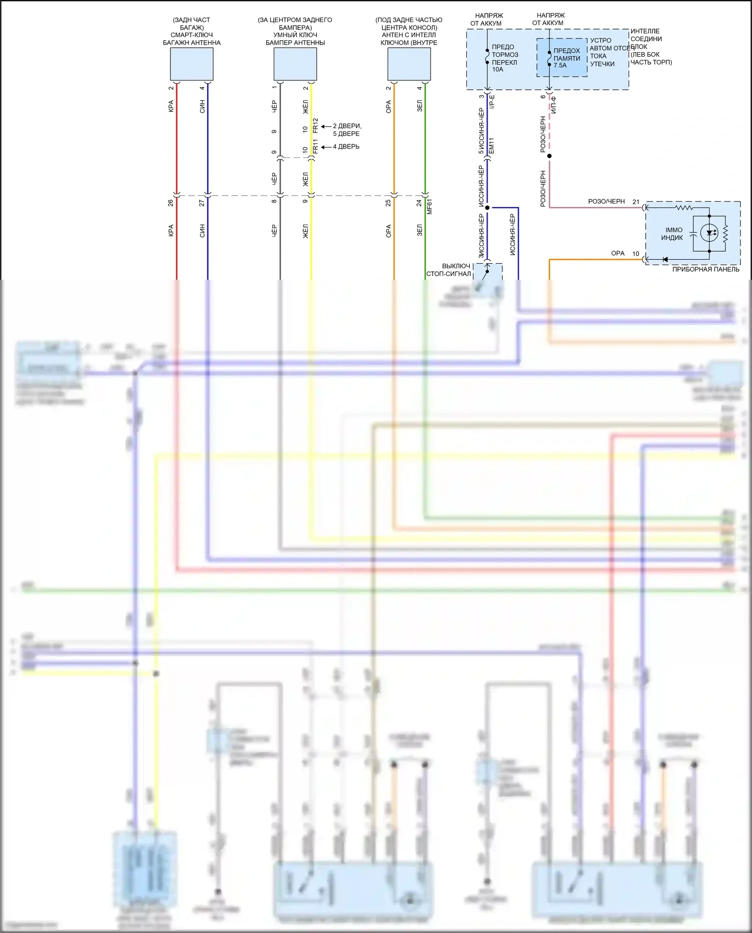 Forte Kia II (2013-2016): Электросхема иммобилайзера, с интеллектуальной системой ключей (2 из 3) 