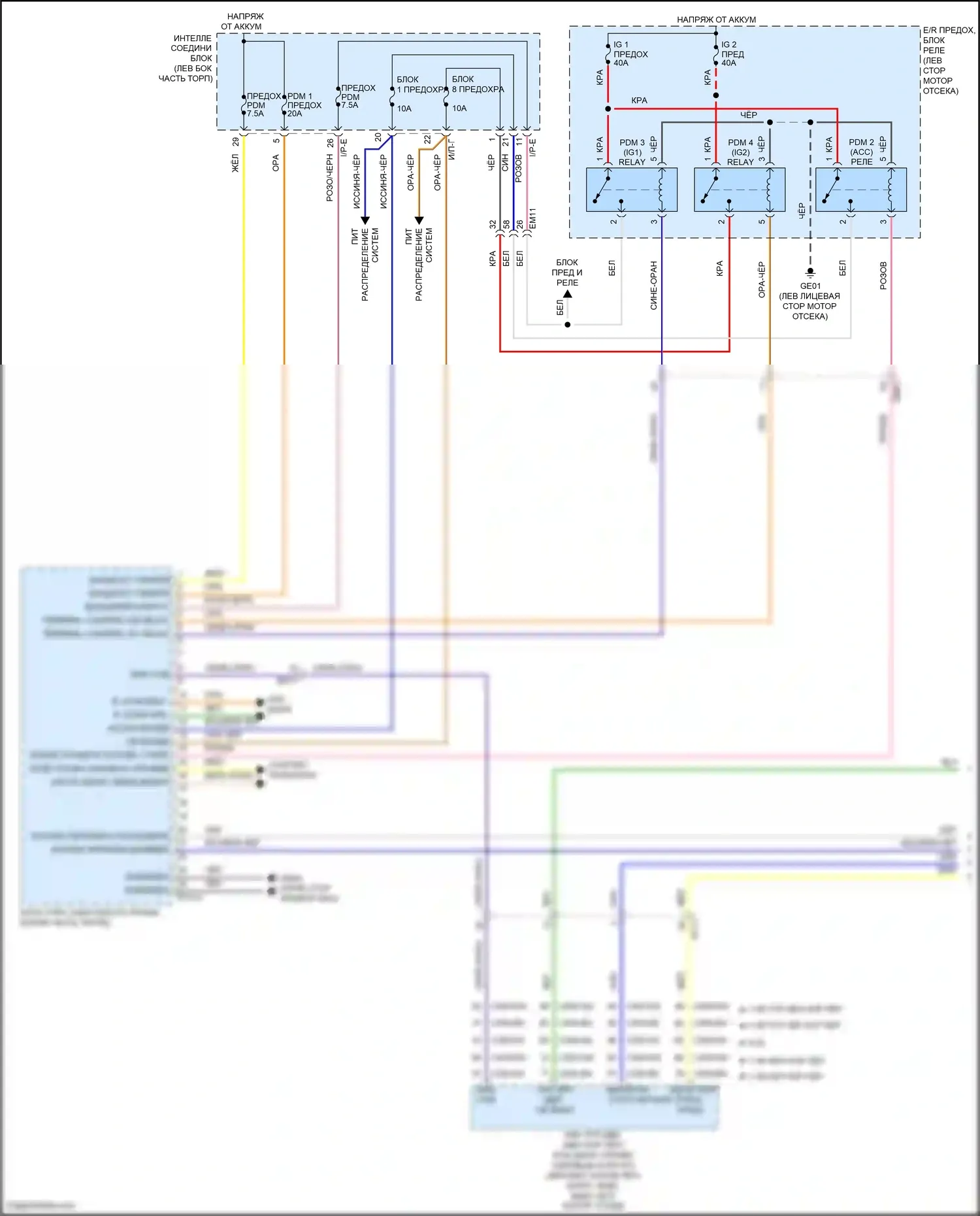 Forte Kia II (2013-2016): Электросхема иммобилайзера, с системой интеллектуальных ключей (1 из 3) 