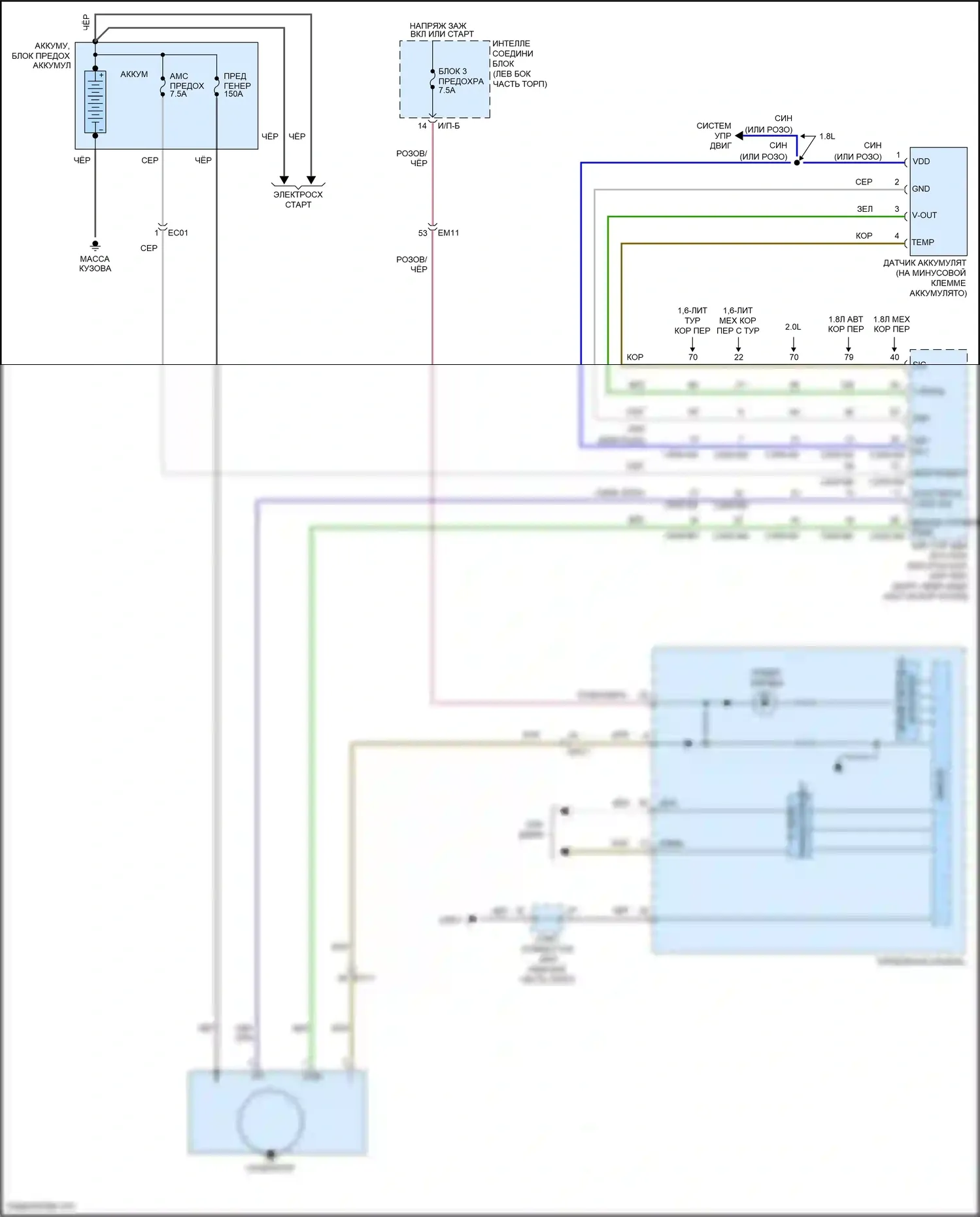 Forte Kia II (2013-2016): Электросхема генератора, без изг. 