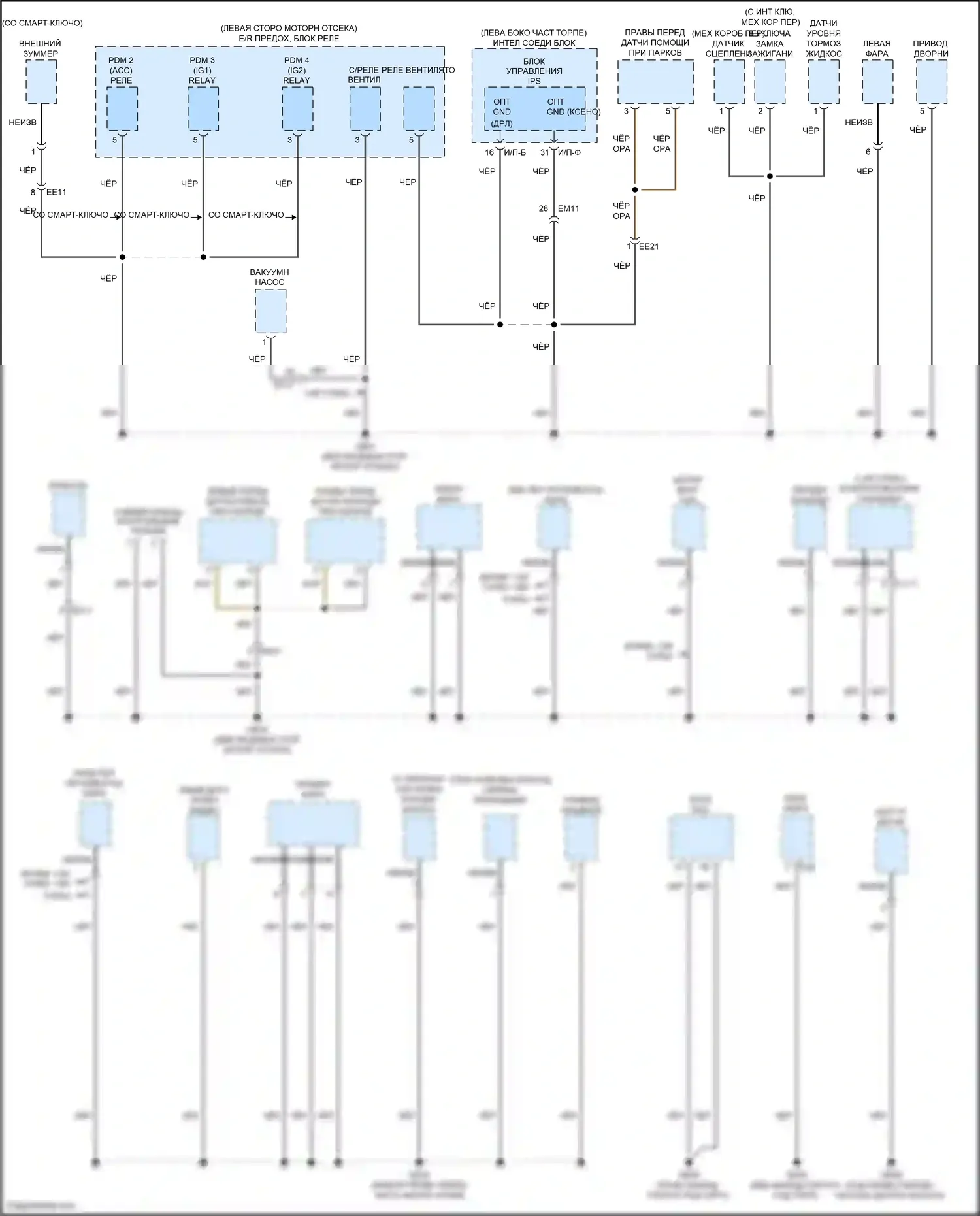 Forte Kia II (2013-2016): Электросхема точек подключения масс (4 из 5) 