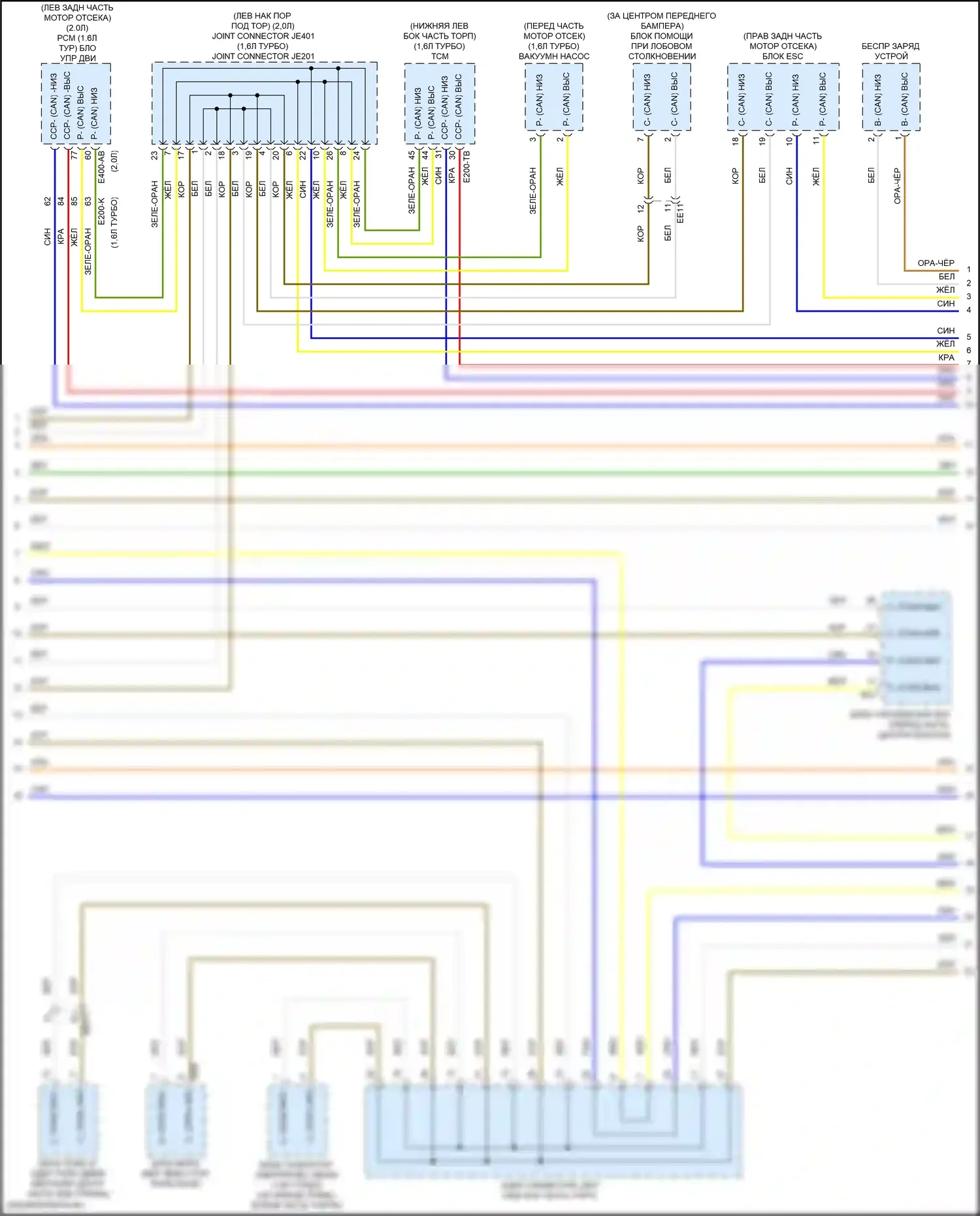 Forte Kia III рестайлинг (2021-2024): Can шина электросхема (2 из 3) 