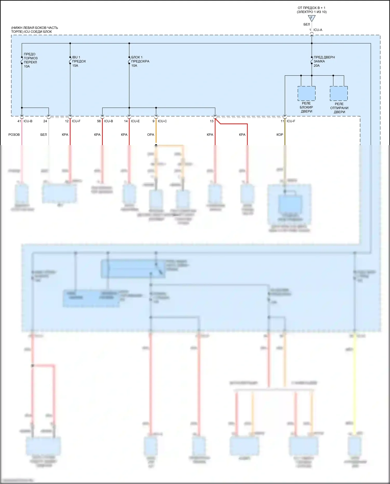 Forte Kia III (2018-2021): Электросхема блока предохранителей реле (3 из 10) 