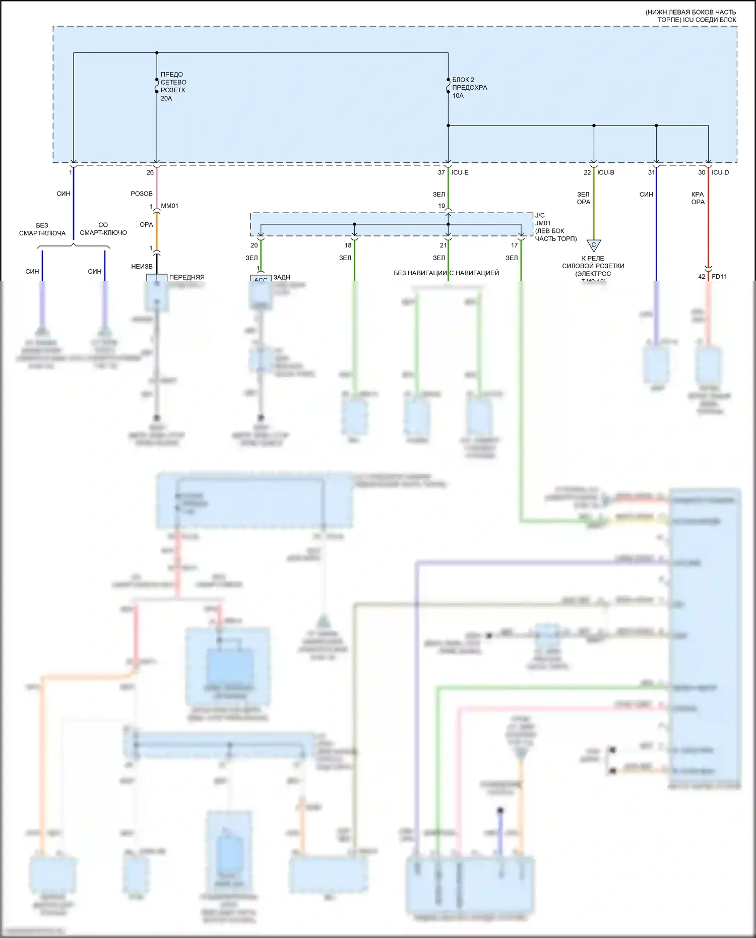 Forte Kia III (2018-2021): Электросхема блока предохранителей реле (9 из 10) 