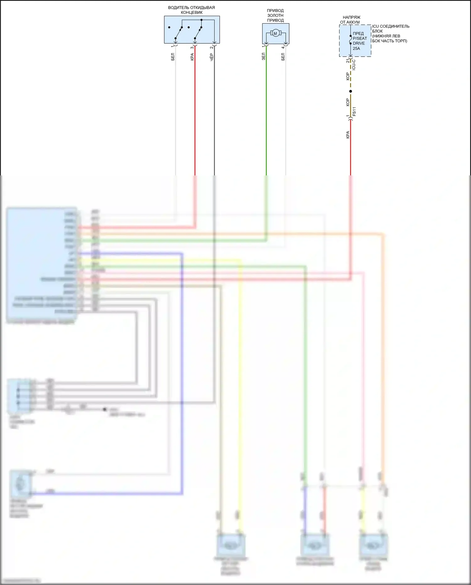Forte Kia III (2018-2021): Электросхема силового сиденья 