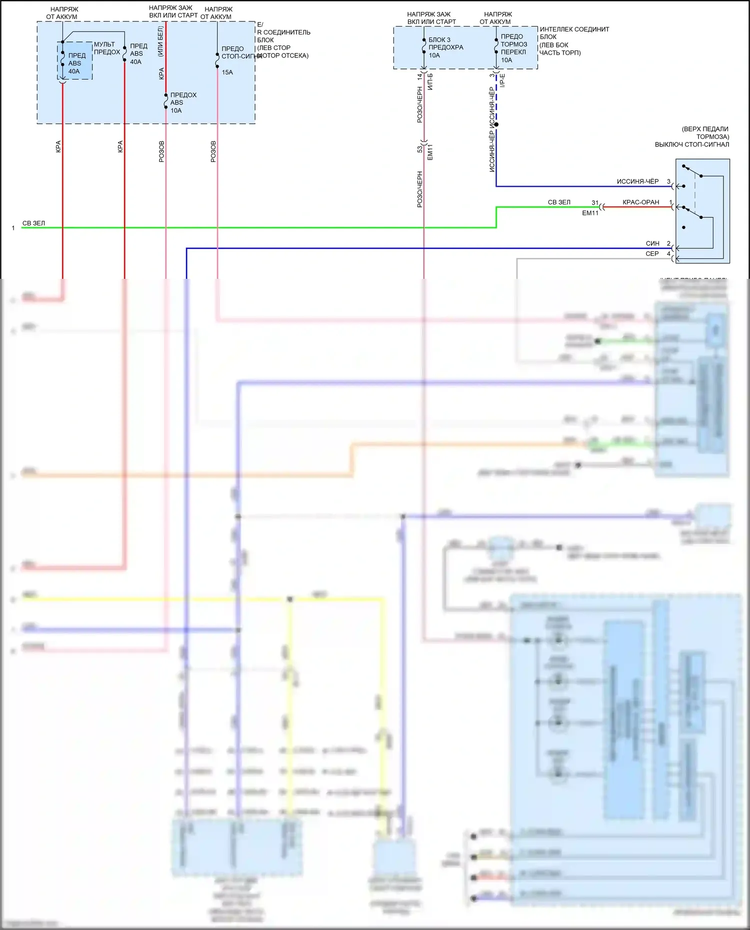 K3 Kia I рестайлинг (2015-2018): Антиблокировочная система abs электросхема (2 из 2) 