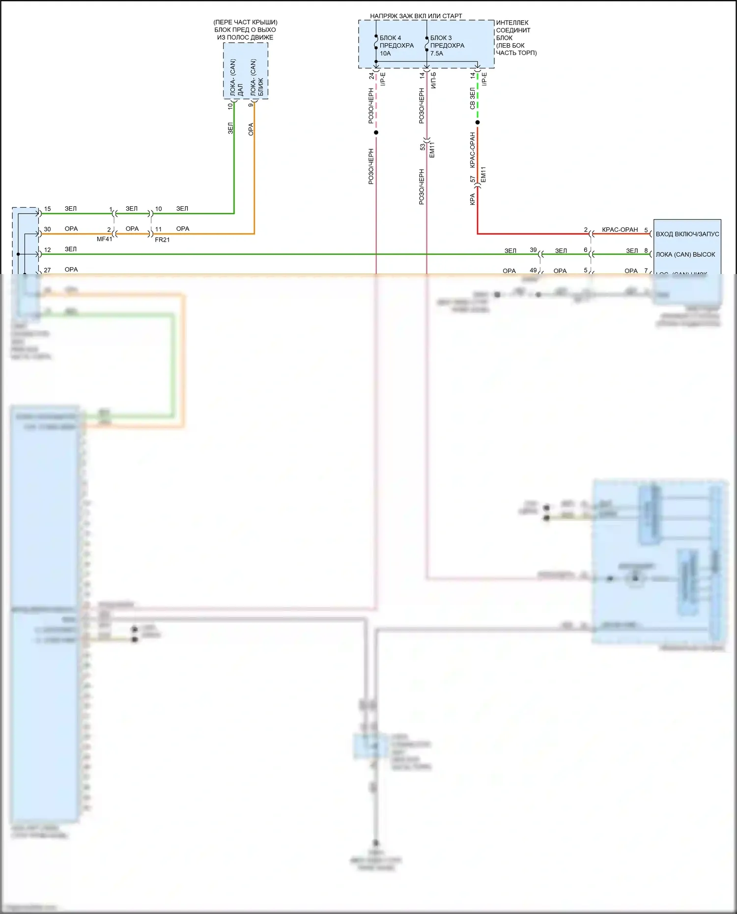 K3 Kia I рестайлинг (2015-2018): Электросхема автономного аварийного тормоза 
