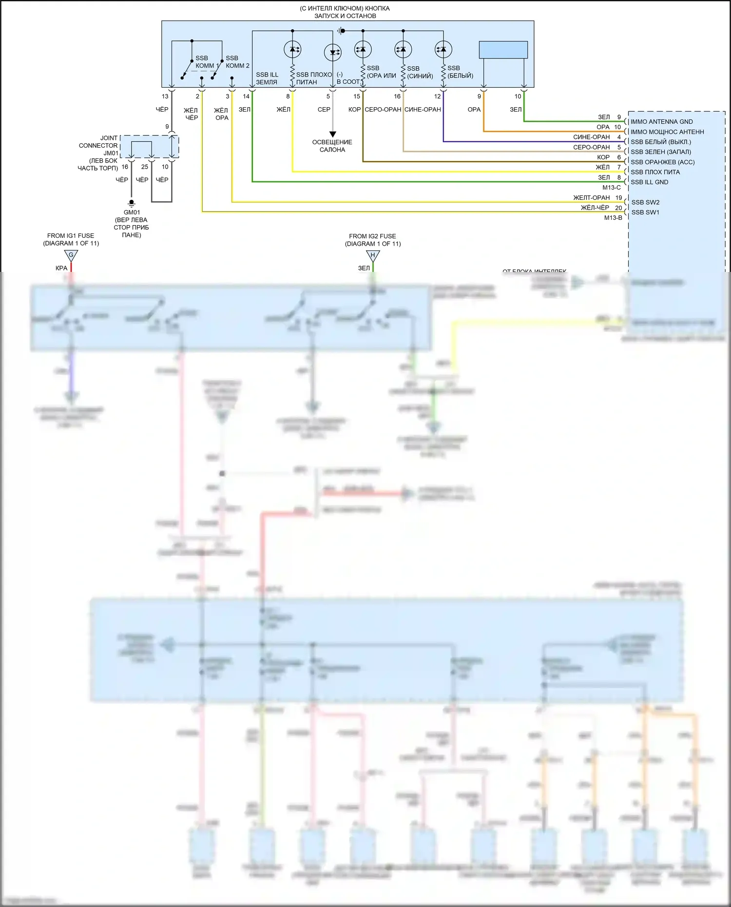 K3 Kia I рестайлинг (2015-2018): Электросхема блока предохранителей реле (6 из 11) 