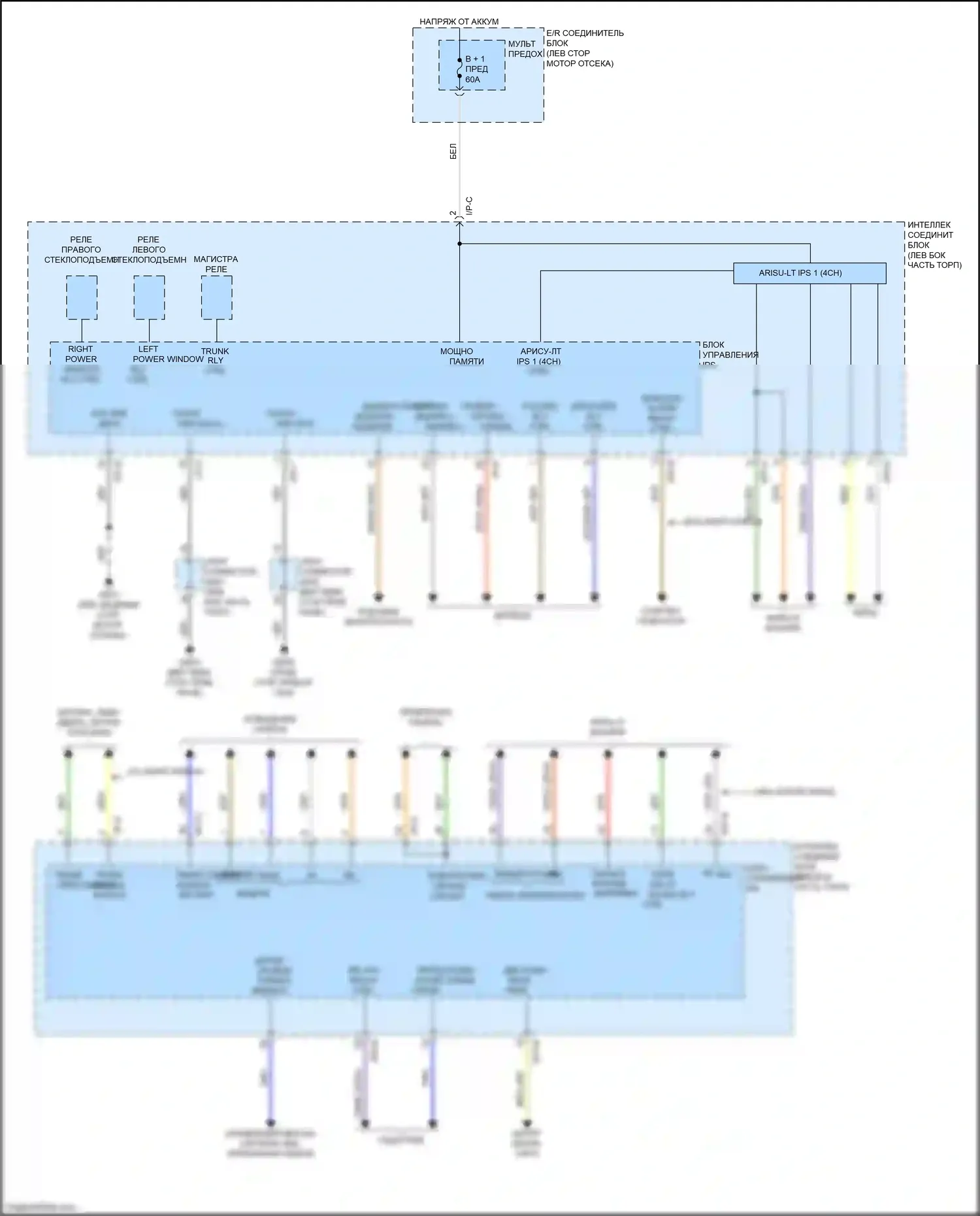 K3 Kia I рестайлинг (2015-2018): Электросхема блока управления ips (1 из 2) 