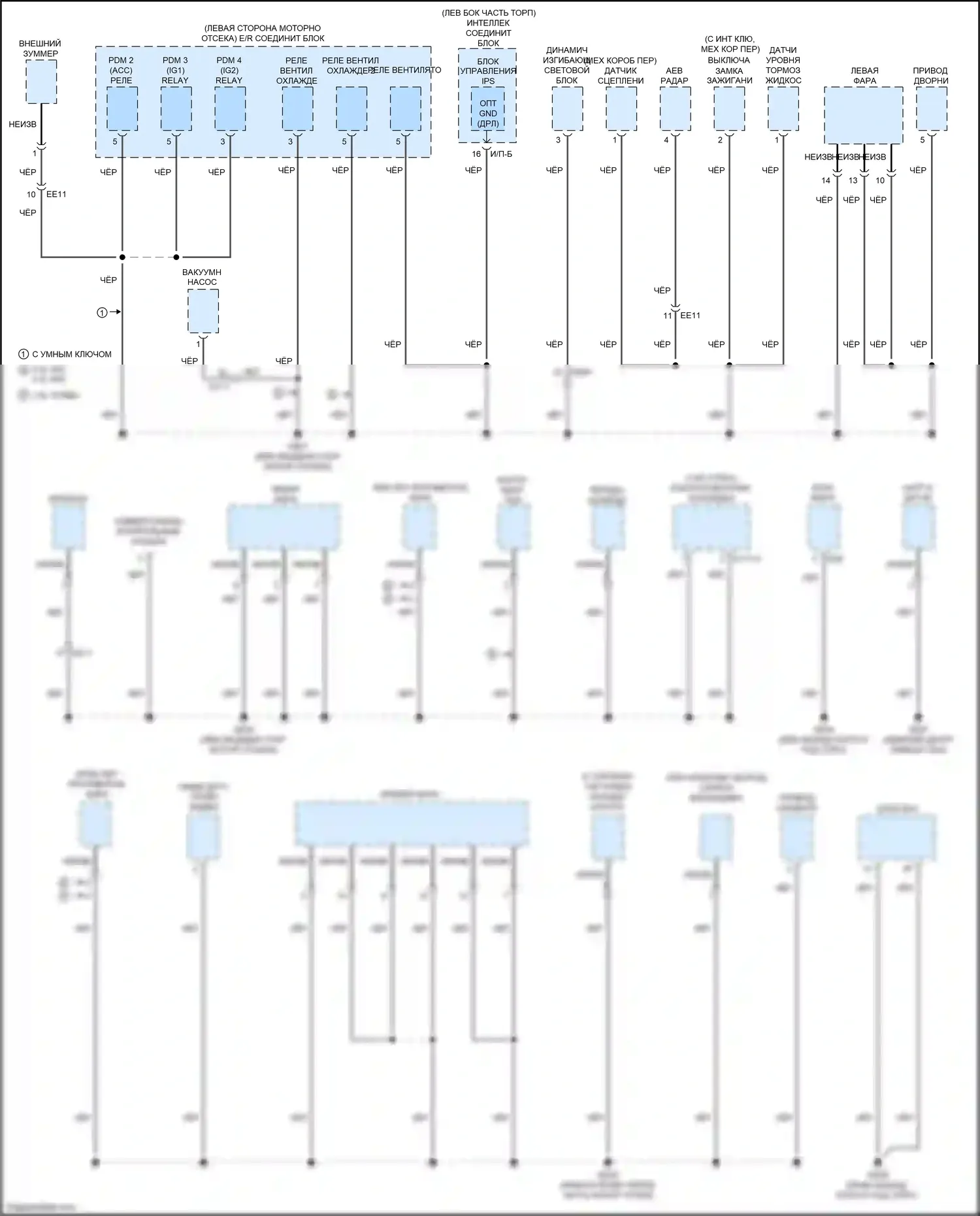 K3 Kia I рестайлинг (2015-2018): Электросхема разводки массы (5 из 6) 