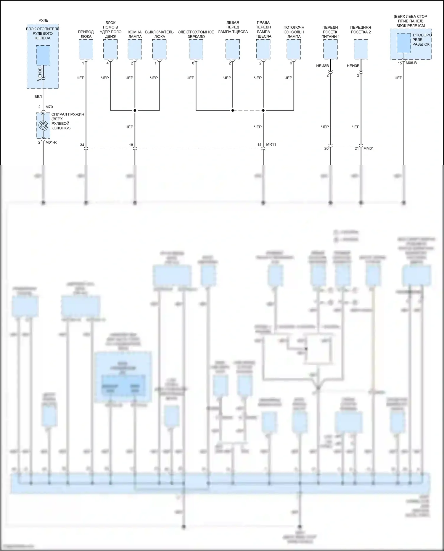 K3 Kia II рестайлинг (2021-2024): Электросхема точек подключения масс (1 из 5) 