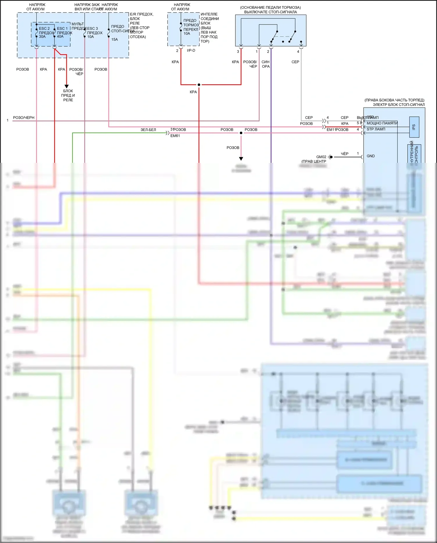 K5 Kia I рестайлинг (2013-2015): Антиблокировочная электросхема тормозов, за исключением гибридных (2 из 2) 