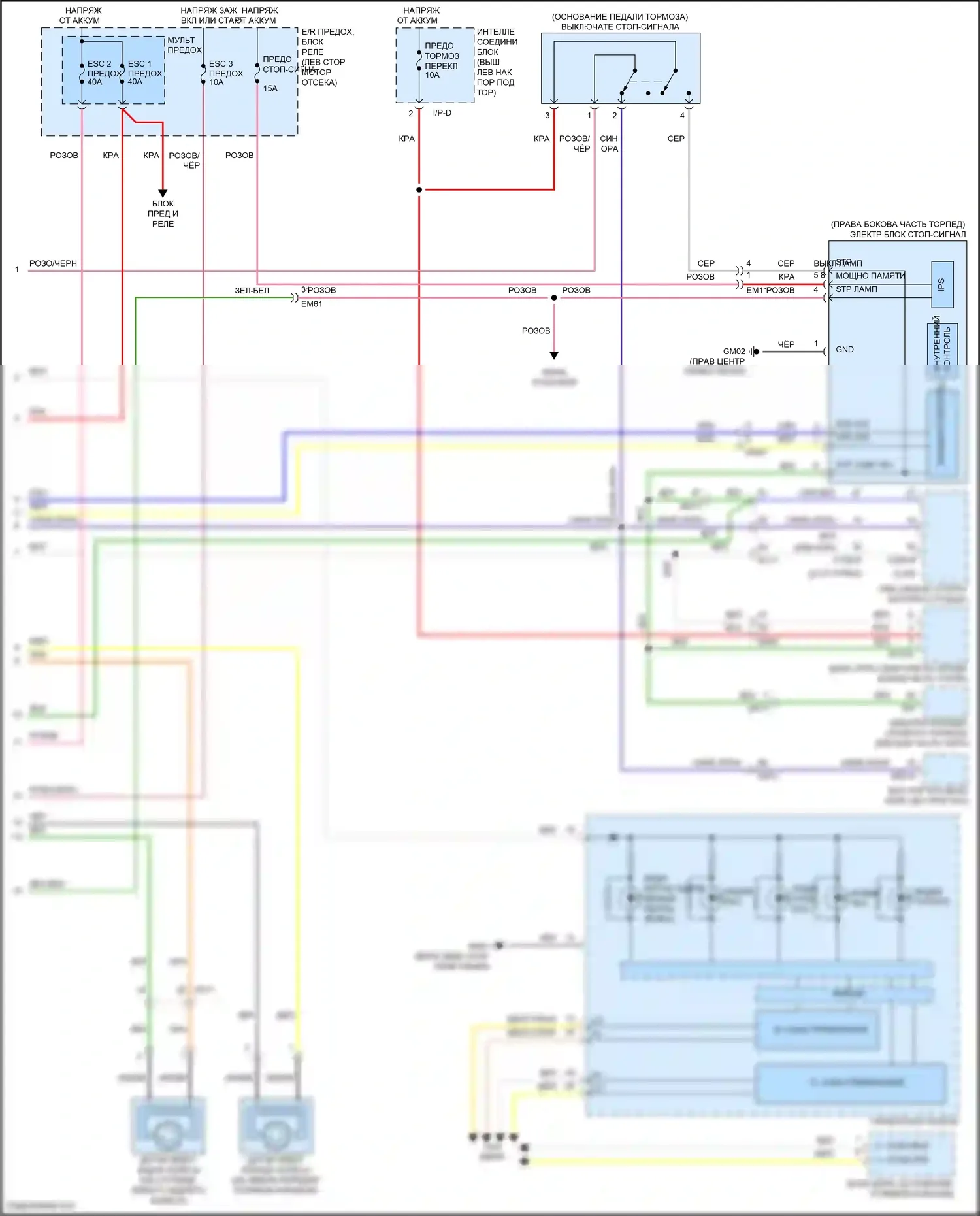 K5 Kia I рестайлинг (2013-2015): Антиблокировочная электросхема тормозов, за исключением гибридных корейских (2 из 2) 