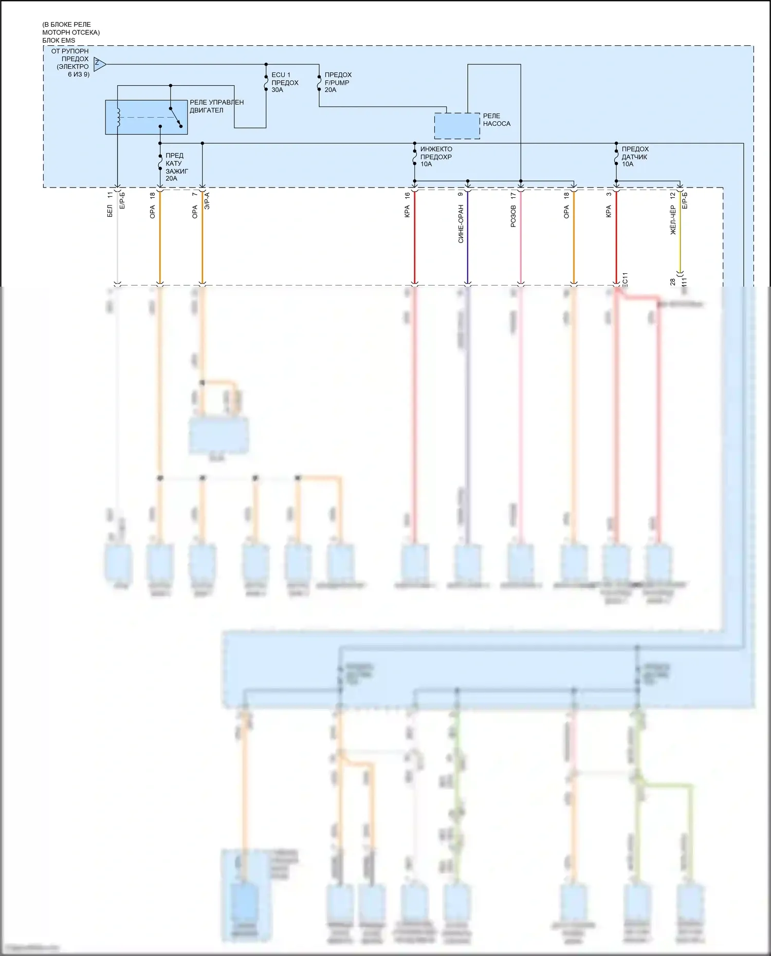 K5 Kia I рестайлинг (2013-2015): Электросхема блока предохранителей реле, гибридного (9 из 9) 
