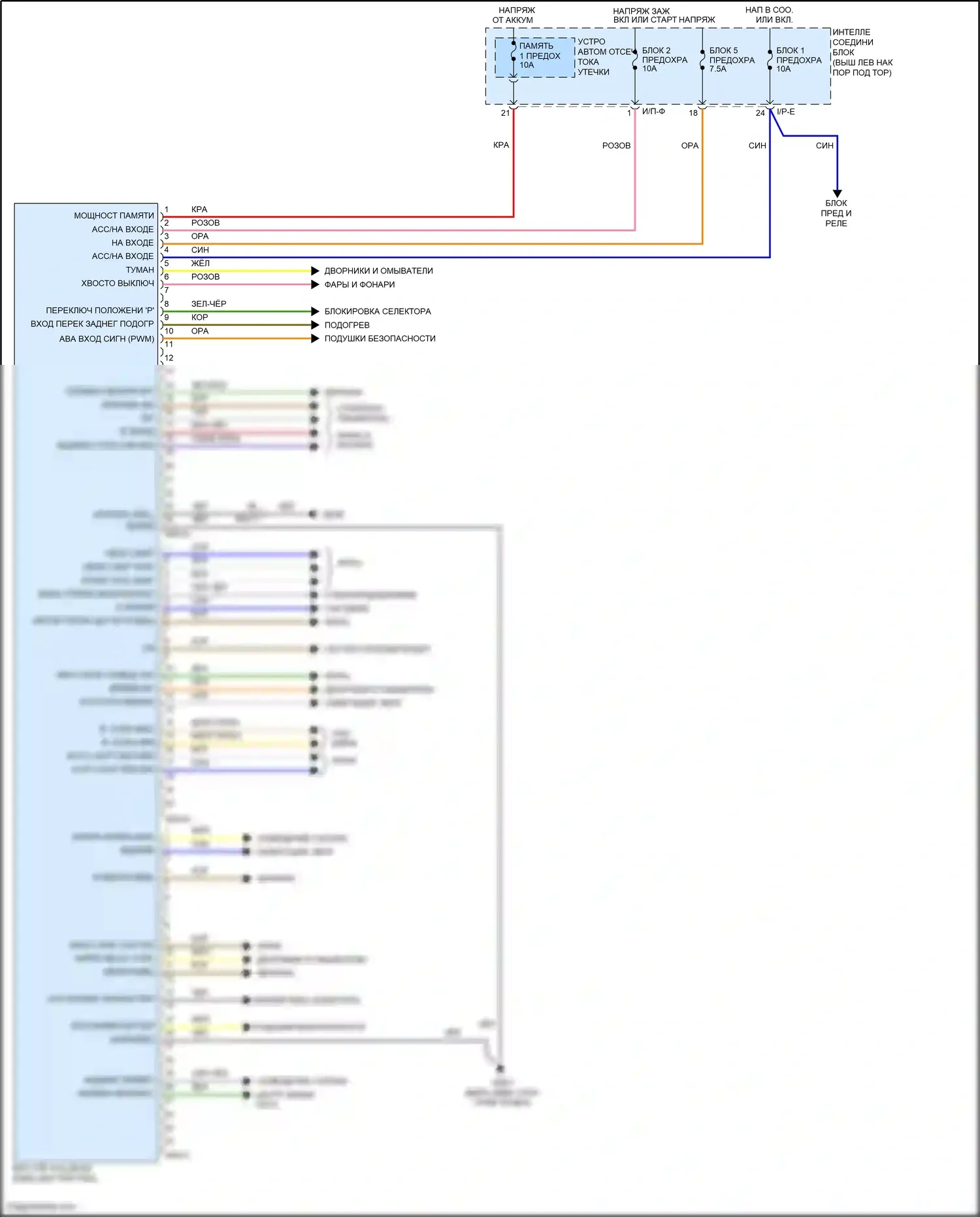 K5 Kia I рестайлинг (2013-2015): Электросхема блока управления кузовом, гибрид 