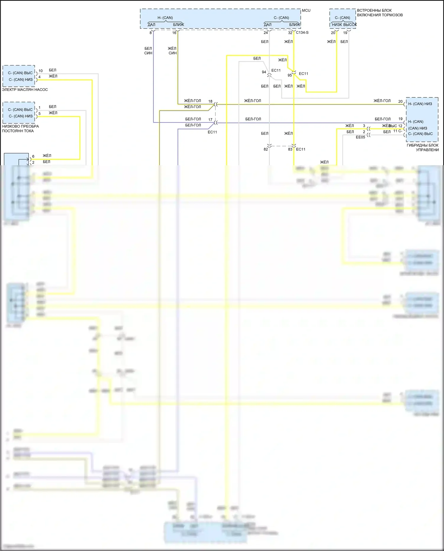 K5 Kia I рестайлинг (2013-2015): Can шина электросхема, гибридная (4 из 4) 