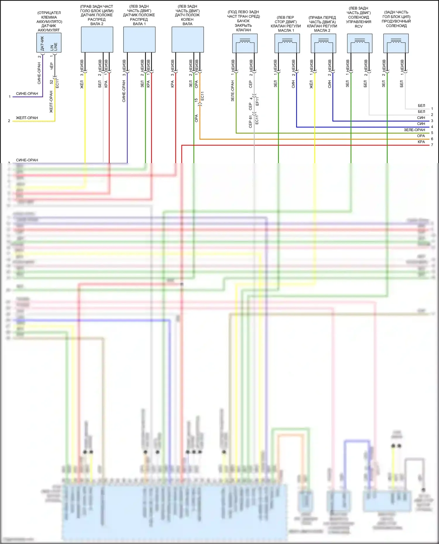 K5 Kia I рестайлинг (2013-2015): Электросхема двигателя 2.0л турбо (2 из 6) 