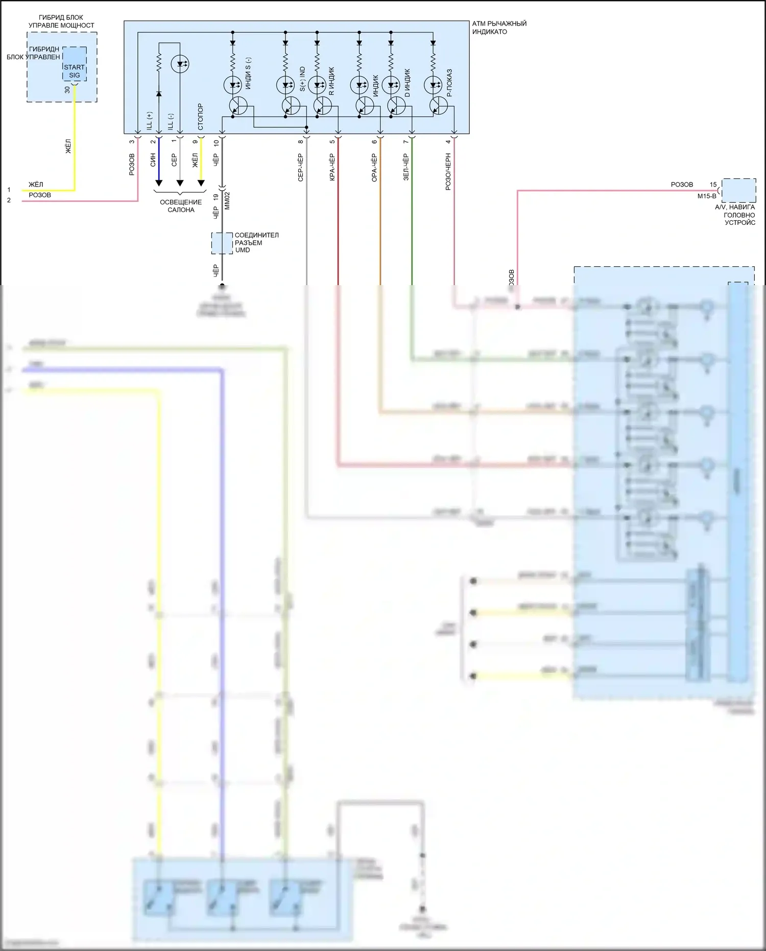 K5 Kia I рестайлинг (2013-2015): 2.4л гибрид, электросхема коробки передач (2 из 2) 
