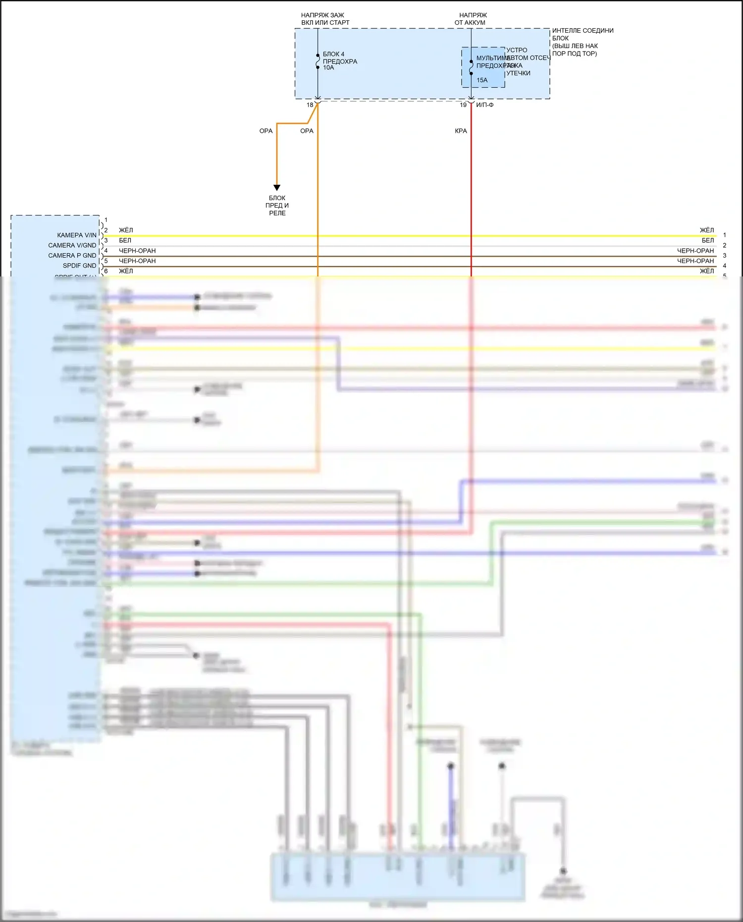 K5 Kia I рестайлинг (2013-2015): Электросхема навигации, версия 3.0 с усилителем (1 из 4) 