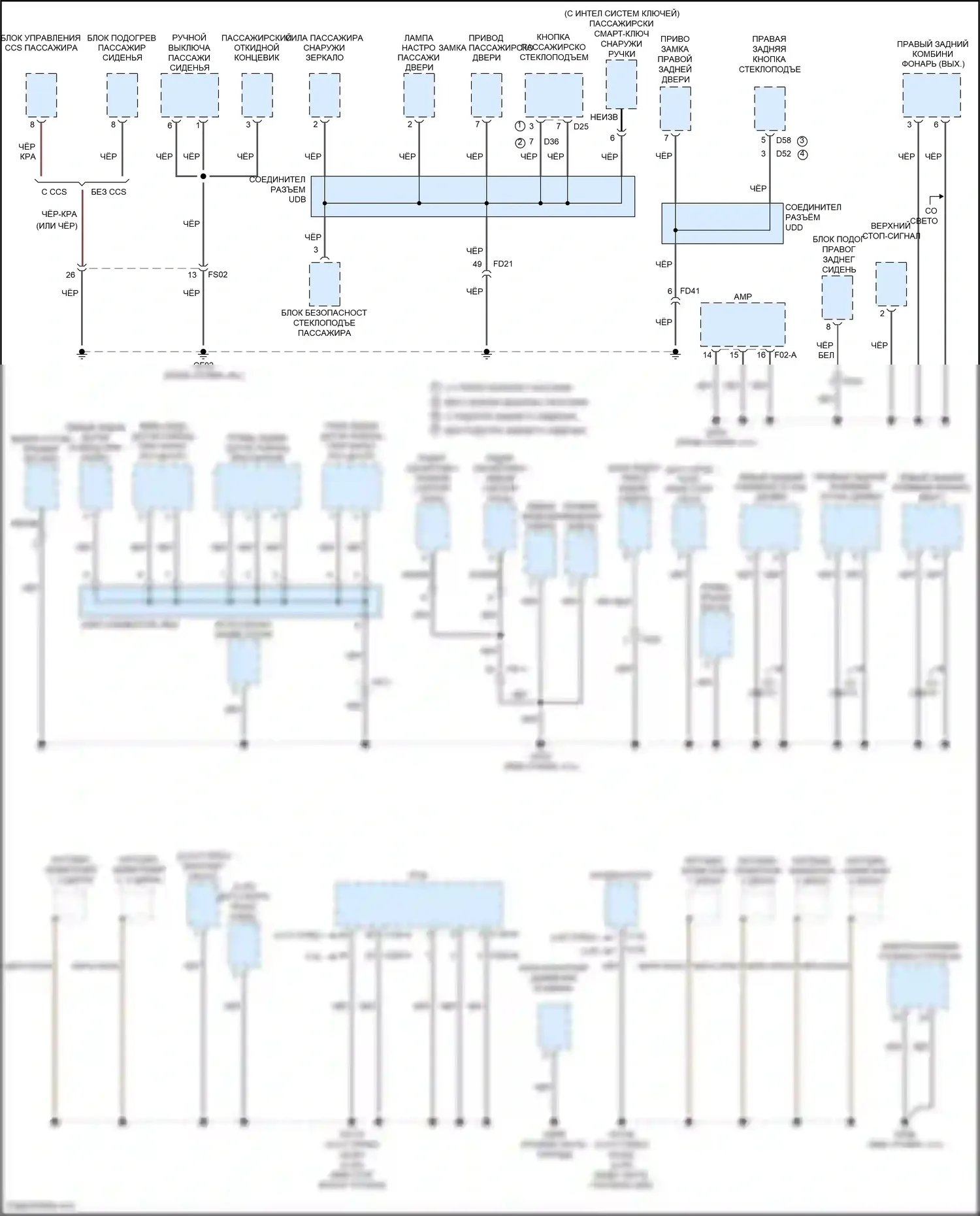 K5 Kia I рестайлинг (2013-2015): Электросхема точек подключения масс, за исключением гибридной (3 из 3) 