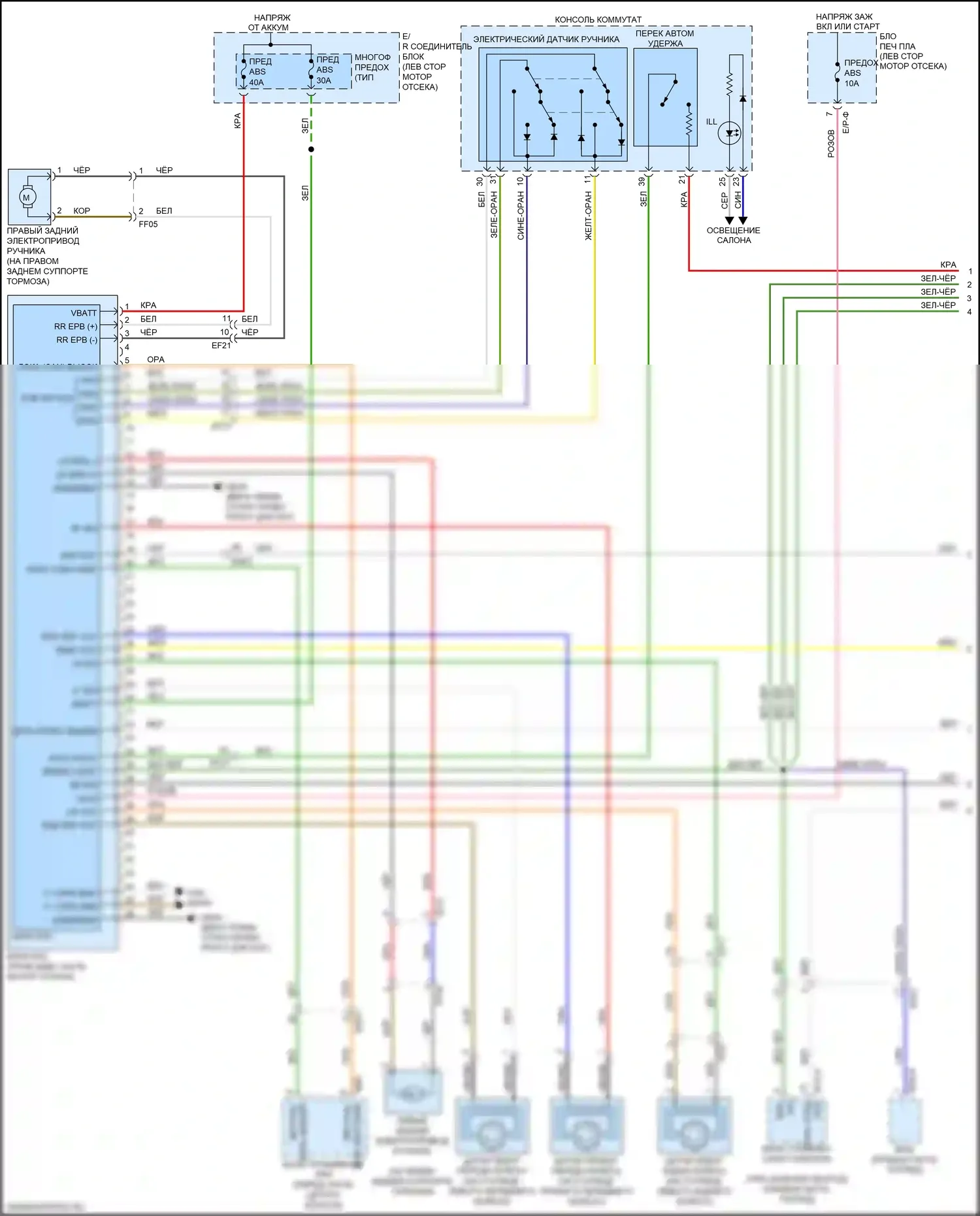 K5 Kia II (2015-2020): Антиблокировочная система abs электросхема, за исключением гибридной с epb (1 из 2) 