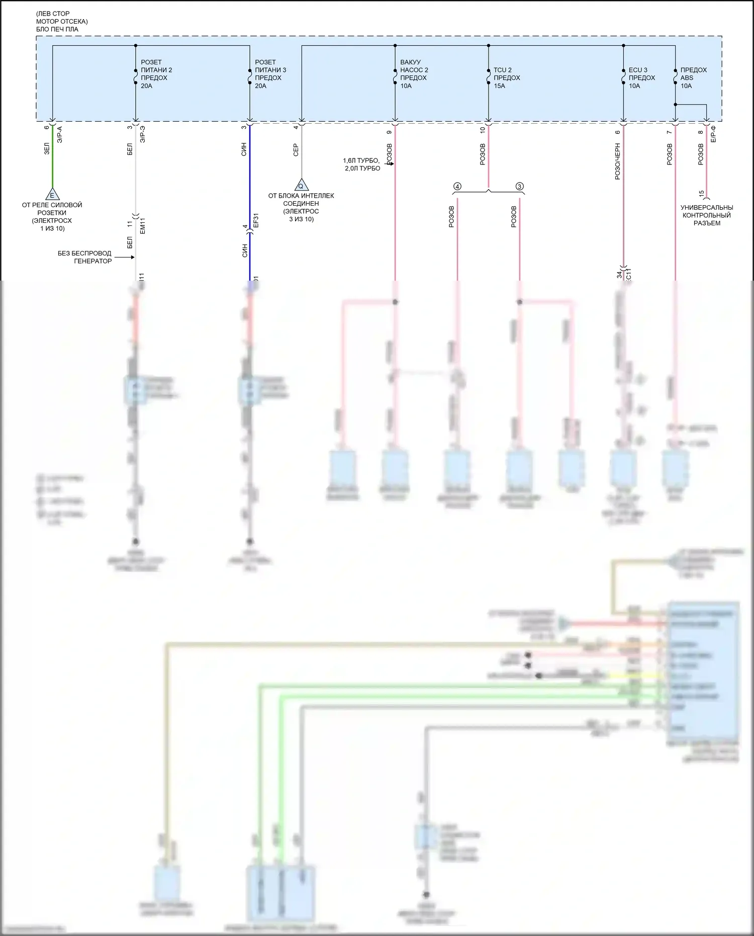 K5 Kia II (2015-2020): 2,0л турбо, электросхема блока предохранителей реле (8 из 10) 