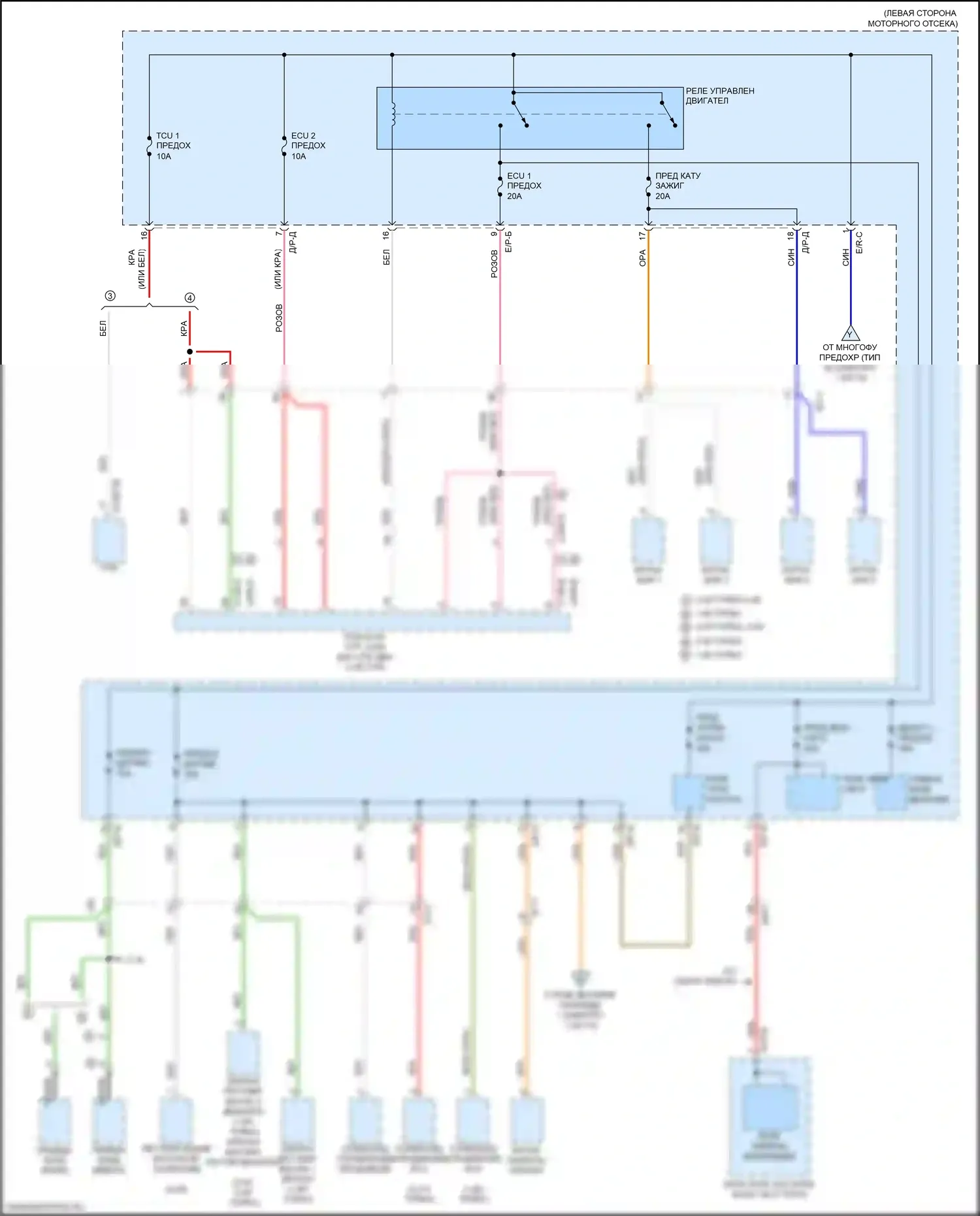 K5 Kia II (2015-2020): 2.4l, электросхема блока предохранителей реле (10 из 10) 
