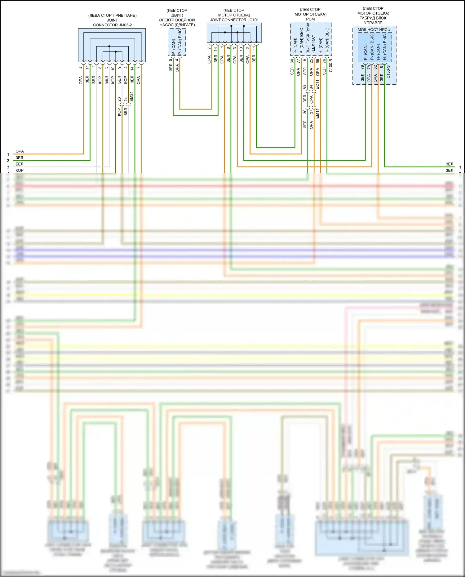 K5 Kia II (2015-2020): Can шина электросхема, гибридная (2 из 5) 