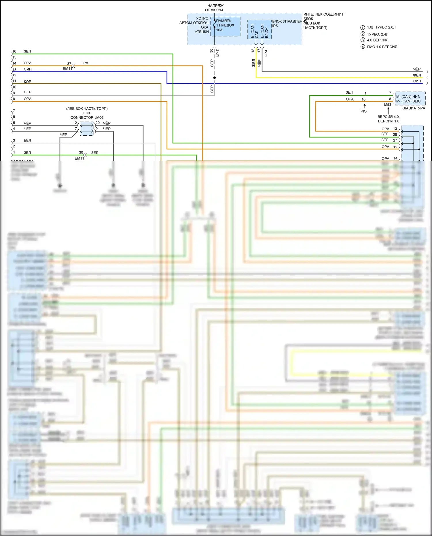 K5 Kia II (2015-2020): Can шина электросхема, за исключением гибридной (1 из 3) 