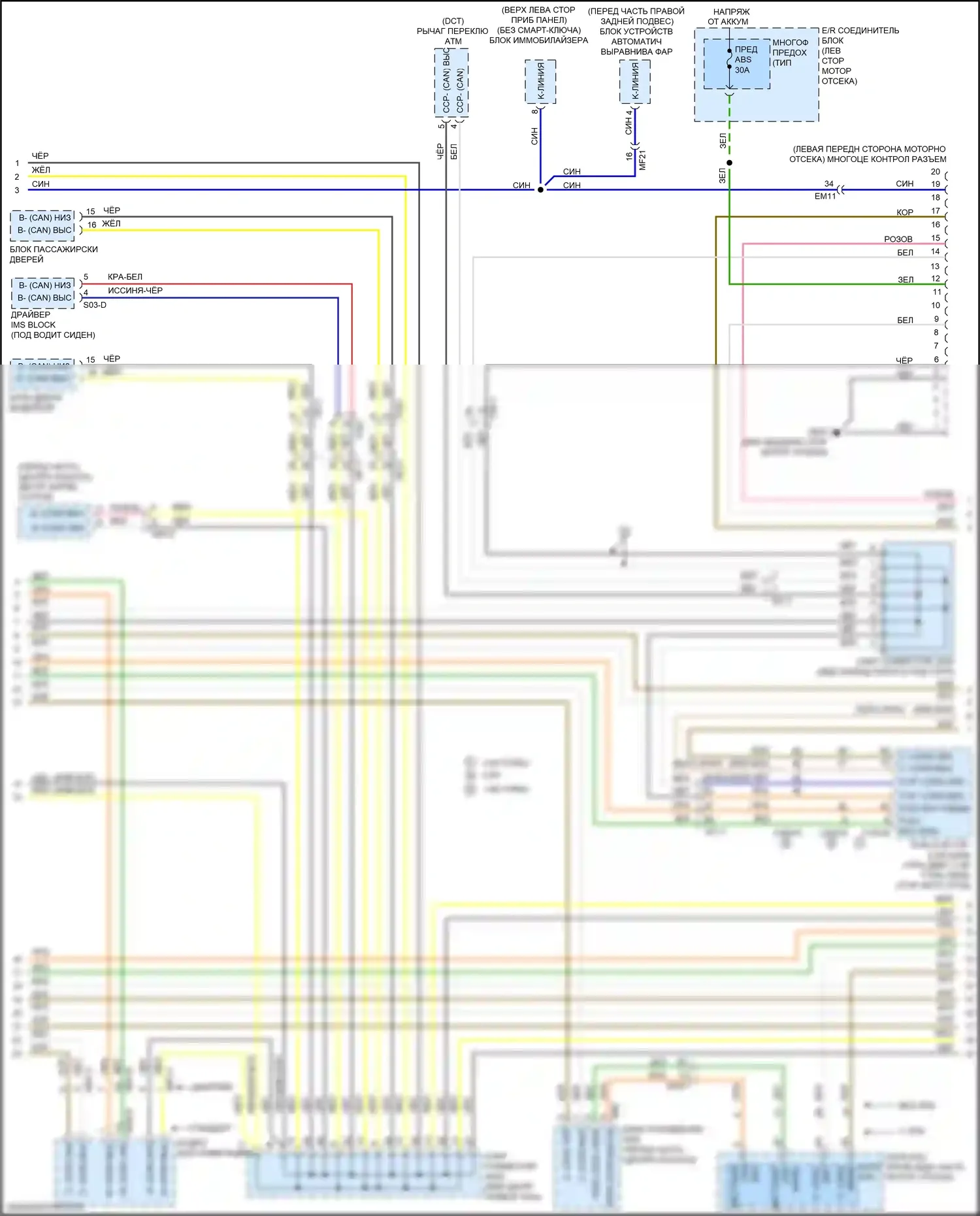 K5 Kia II (2015-2020): Can шина электросхема, за исключением гибридной (2 из 3) 