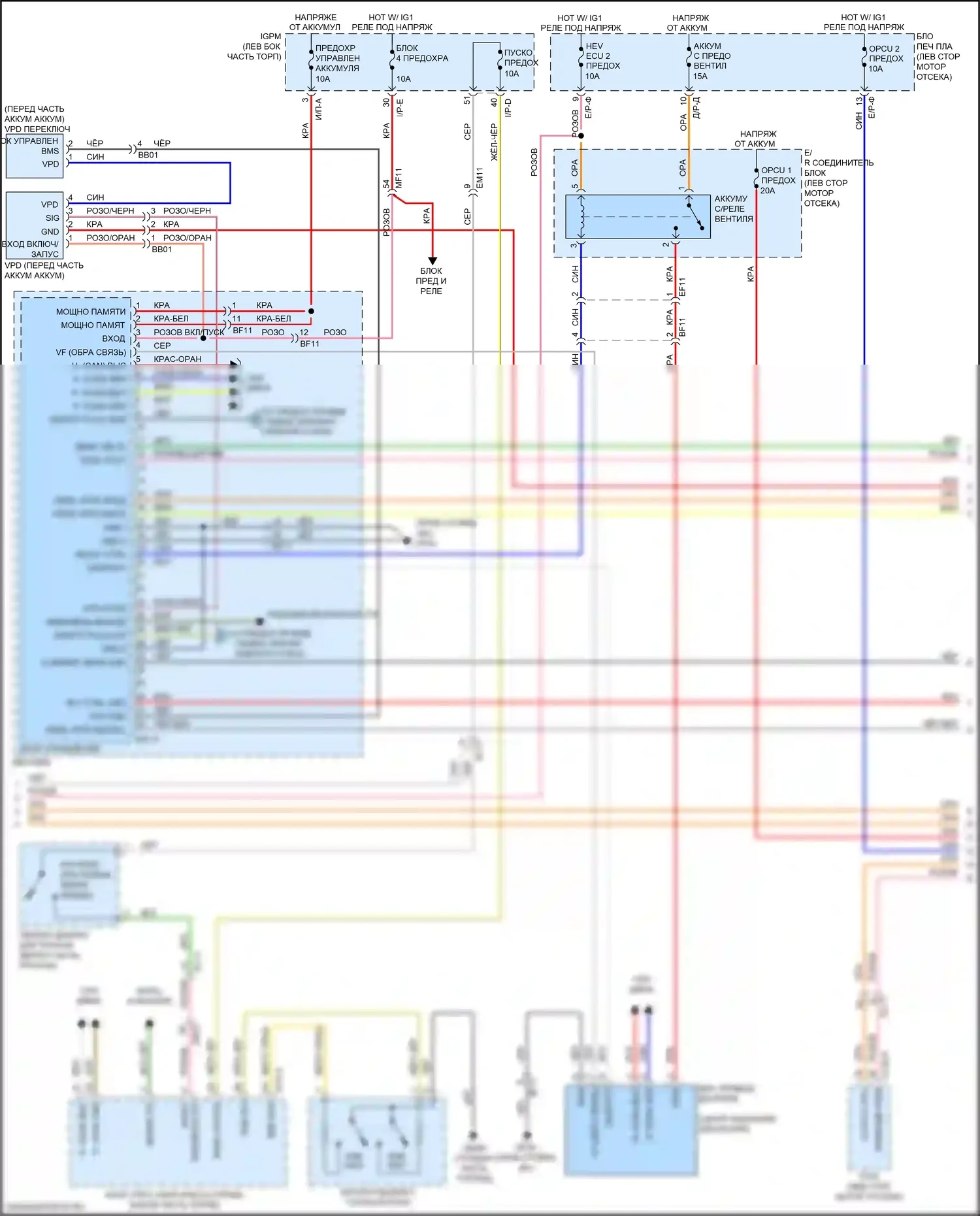 K5 Kia II (2015-2020): Электросхема двигатель 2.0л гибрид, электросхема управления гибрида (2 из 6) 