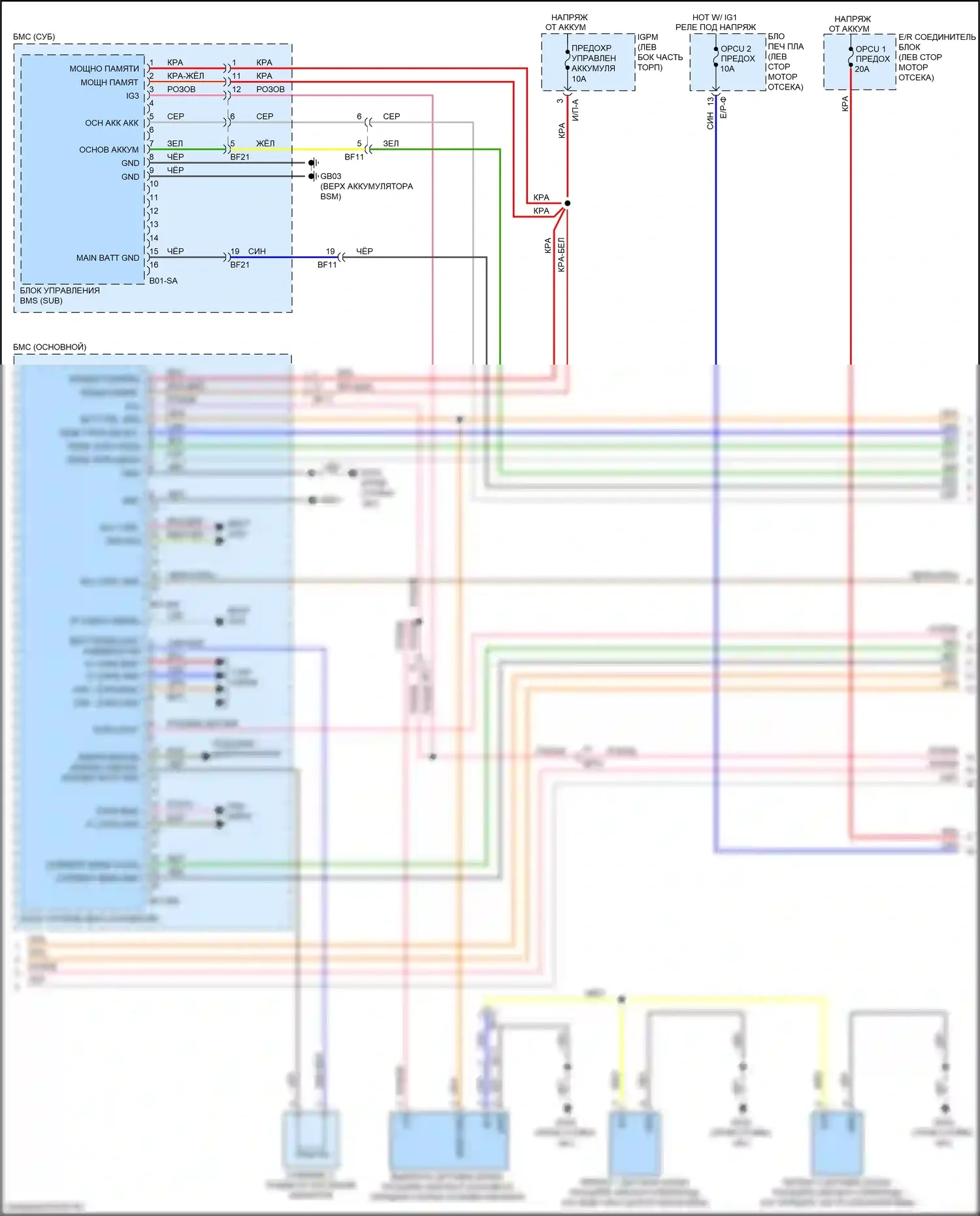 K5 Kia II (2015-2020): Электросхема двигателя 2.0л подключаемый гибрид, электросхема гибридного управления (2 из 8) 