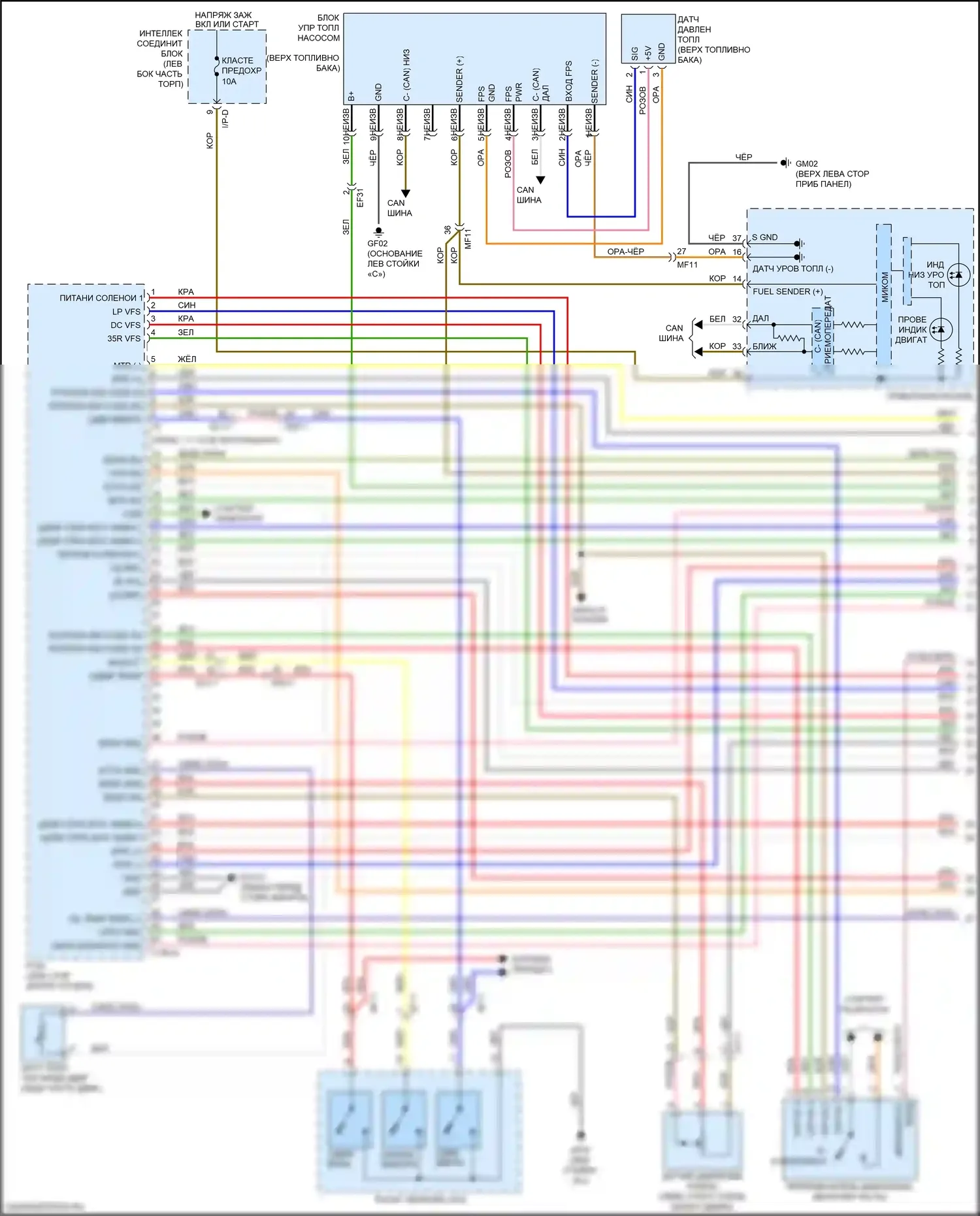 K5 Kia II (2015-2020): Электросхема двигателя 2.0л турбо (1 из 6) 