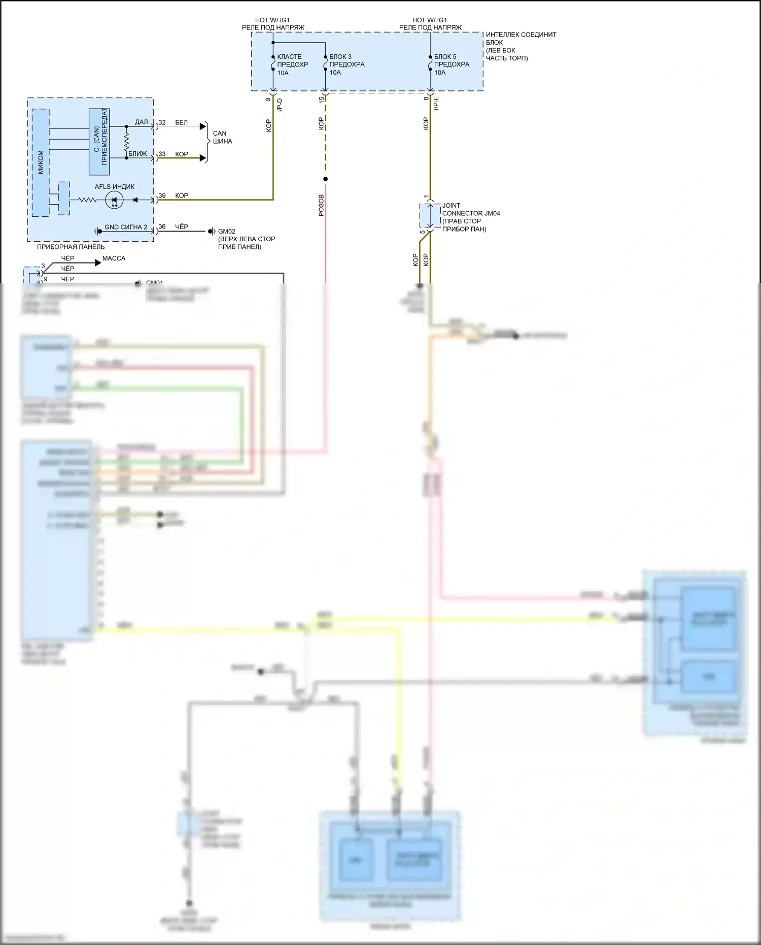 K5 Kia II (2015-2020): Адаптивная электросхема переднего освещения, кроме гибрида без ксеноновых фар 