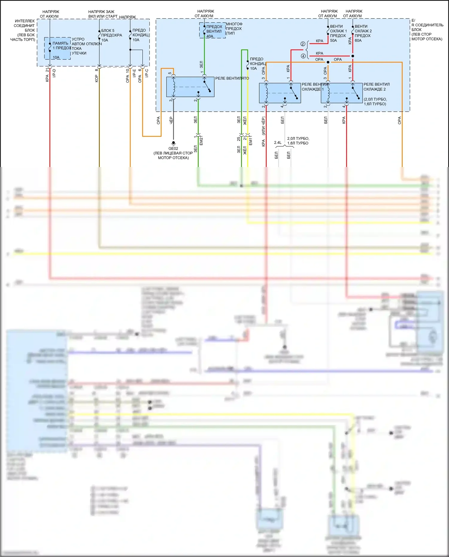 K5 Kia II (2015-2020): Электросхема климат контроля, кроме гибридного (2 из 3) 