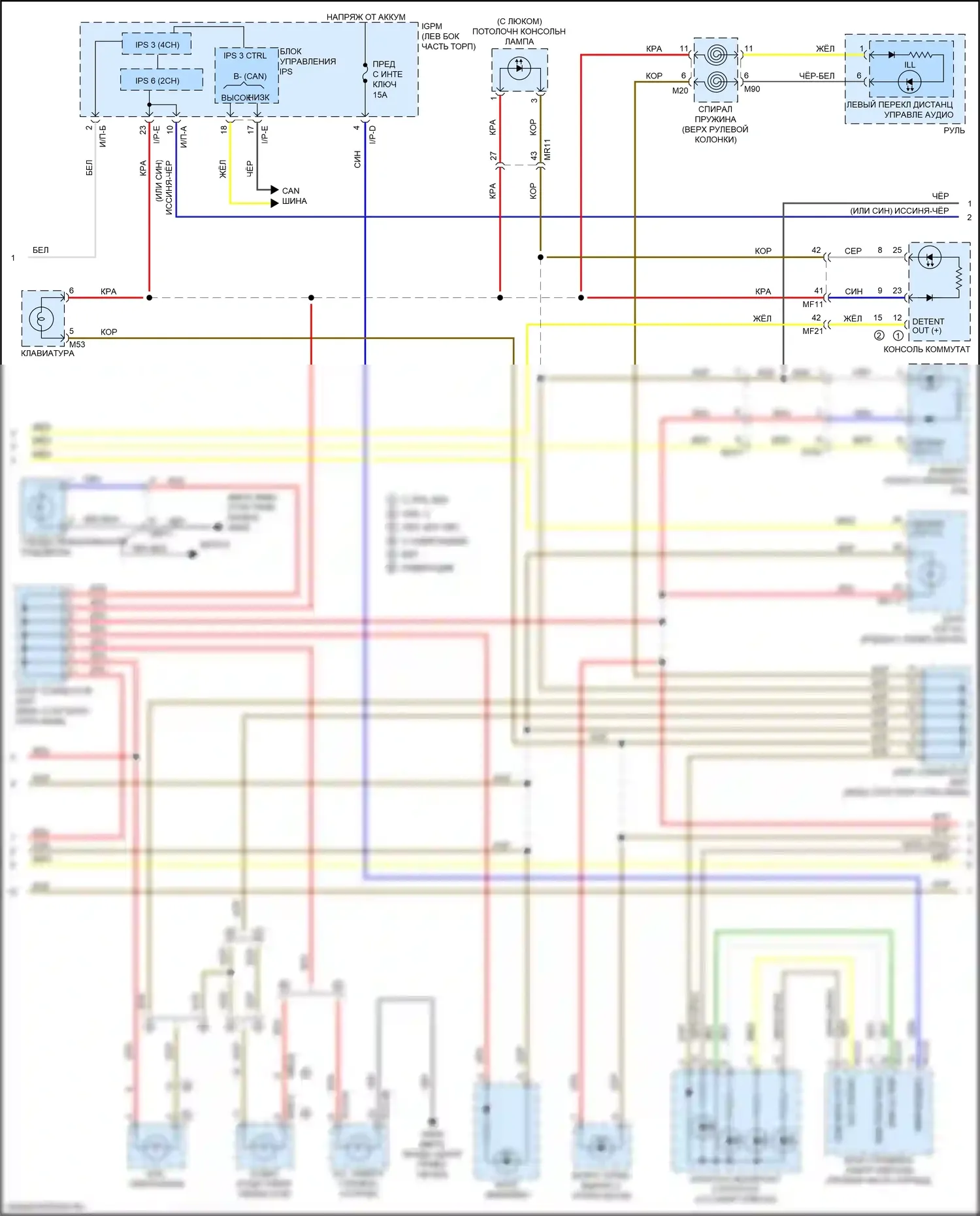 K5 Kia II (2015-2020): Электросхема подсветки приборов, гибридная (2 из 3) 