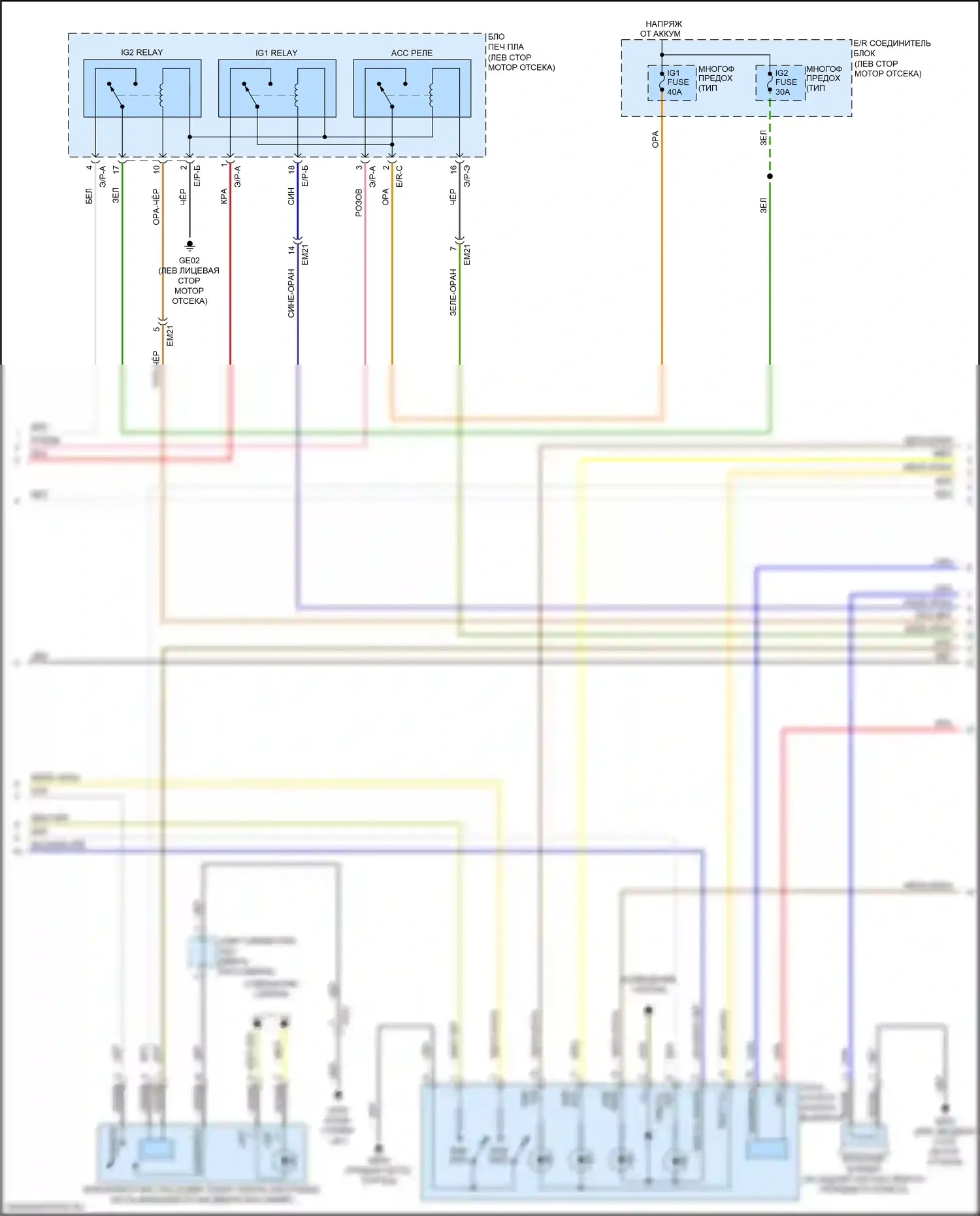 K5 Kia II (2015-2020): Электросхема иммобилайзера, за исключением гибрида с системой интеллектуальных ключей (2 из 3) 