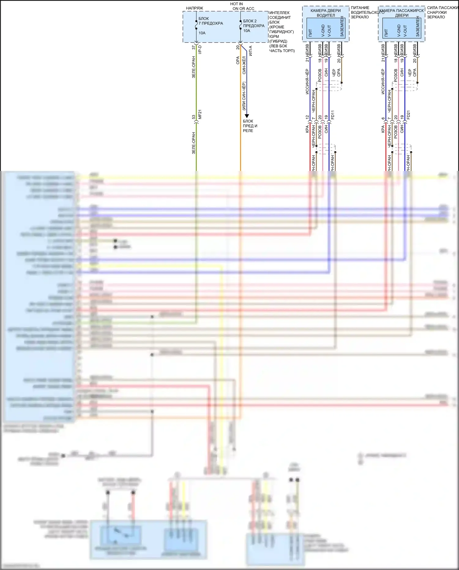 K5 Kia II (2015-2020): Электросхема монитора кругового обзора (1 из 2) 