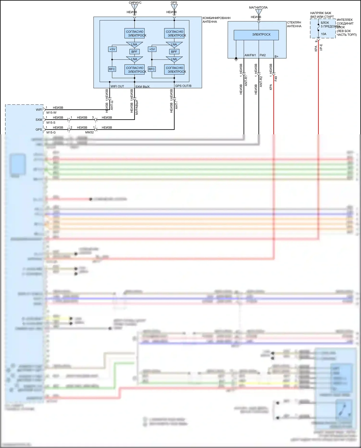K5 Kia II (2015-2020): Электросхема навигации, за исключением гибридной и подключаемой гибридной версии 4.0 и pio без усилителя (1 из 3) 