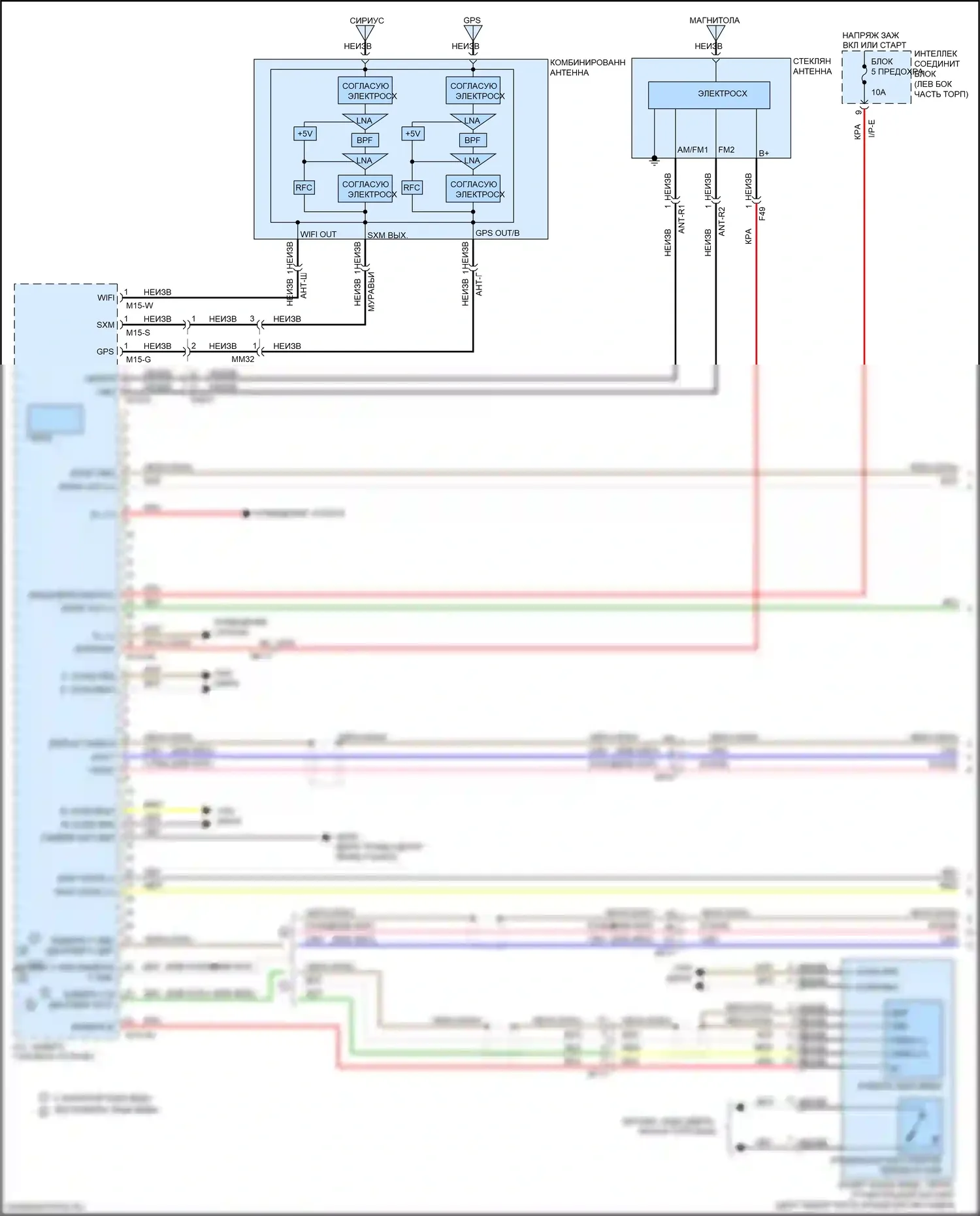 K5 Kia II (2015-2020): Электросхема навигации, за исключением гибридной и подключаемой гибридной версии 4.0 и pio с усилителем (1 из 4) 