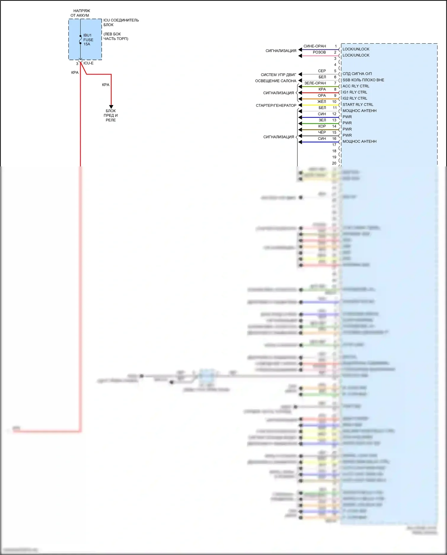 K5 Kia III рестайлинг (2023-2024): Электросхема блока встроенного управления (2 из 2) 