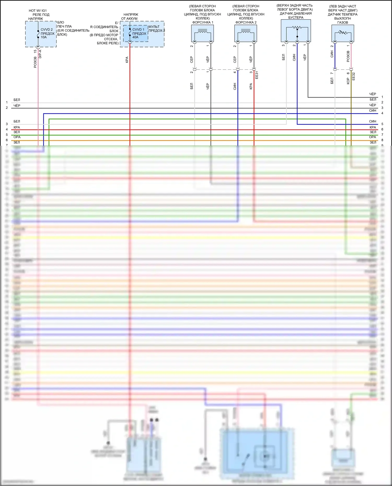 K5 Kia III рестайлинг (2023-2024): Электросхема двигателя 1.6л турбо, электросхема органов управления двигателем (6 из 9) 