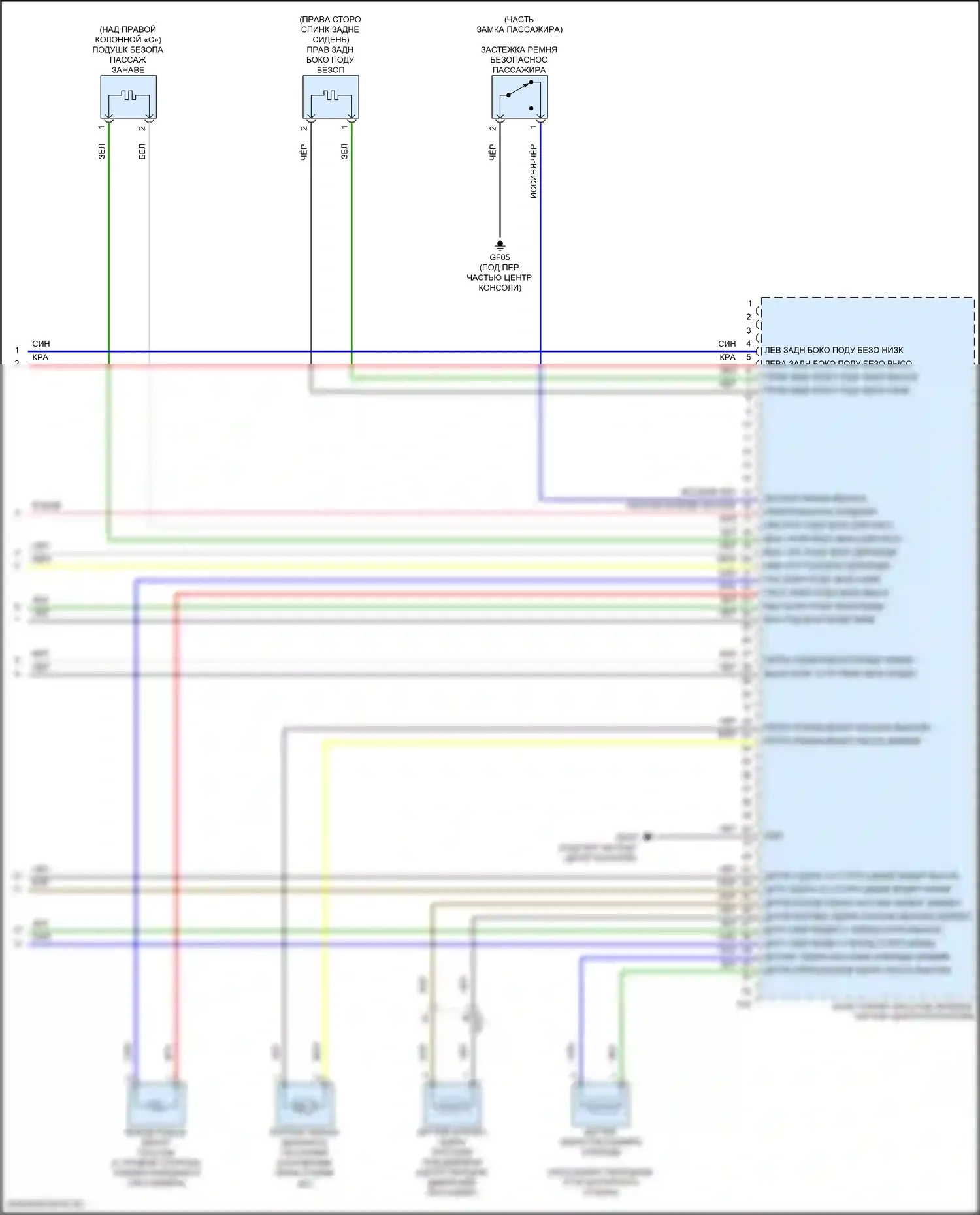 K5 Kia III рестайлинг (2023-2024): Электросхема подушек безопасности (3 из 3) 
