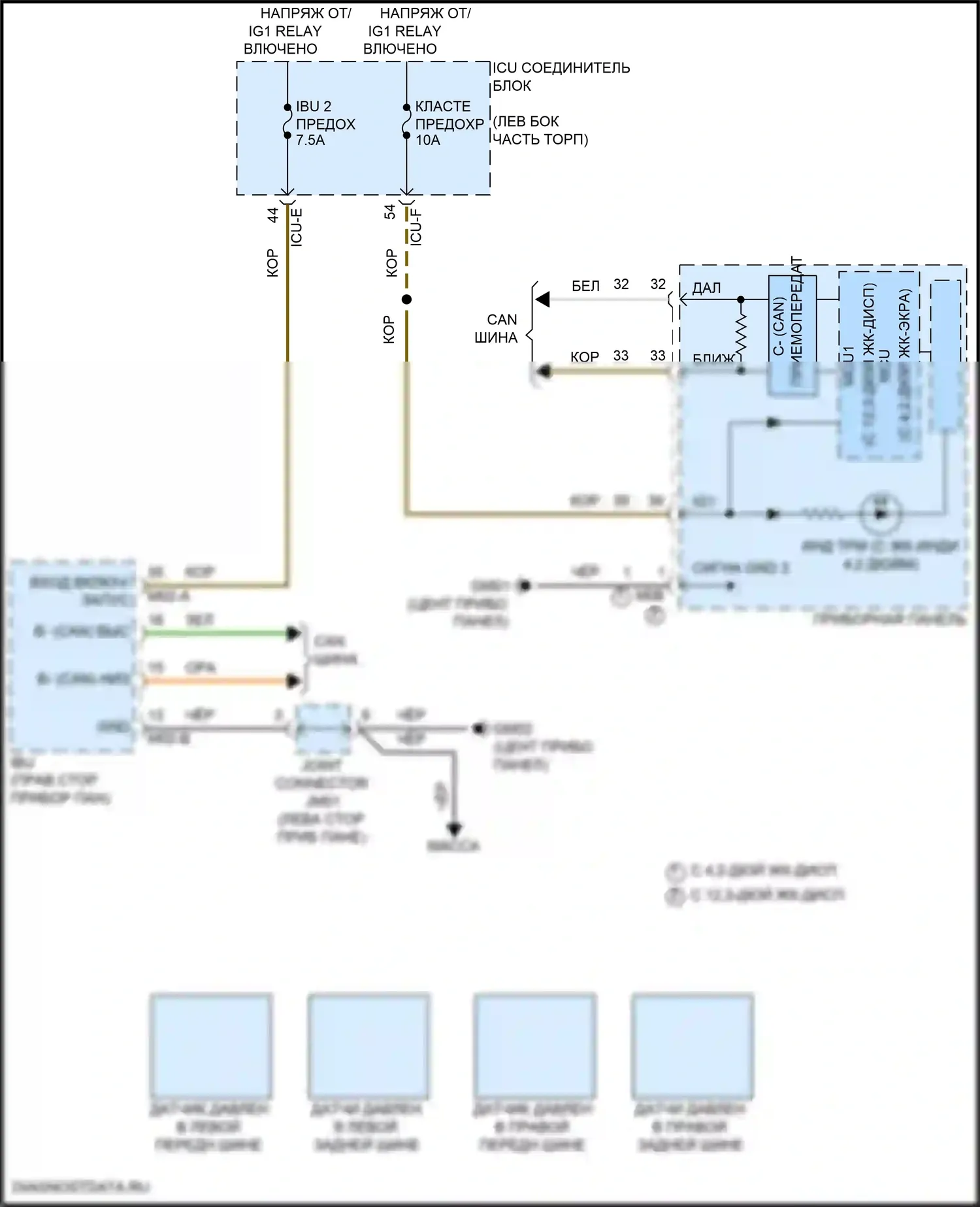 K5 Kia III рестайлинг (2023-2024): Электросхема контроля давления в шинах 