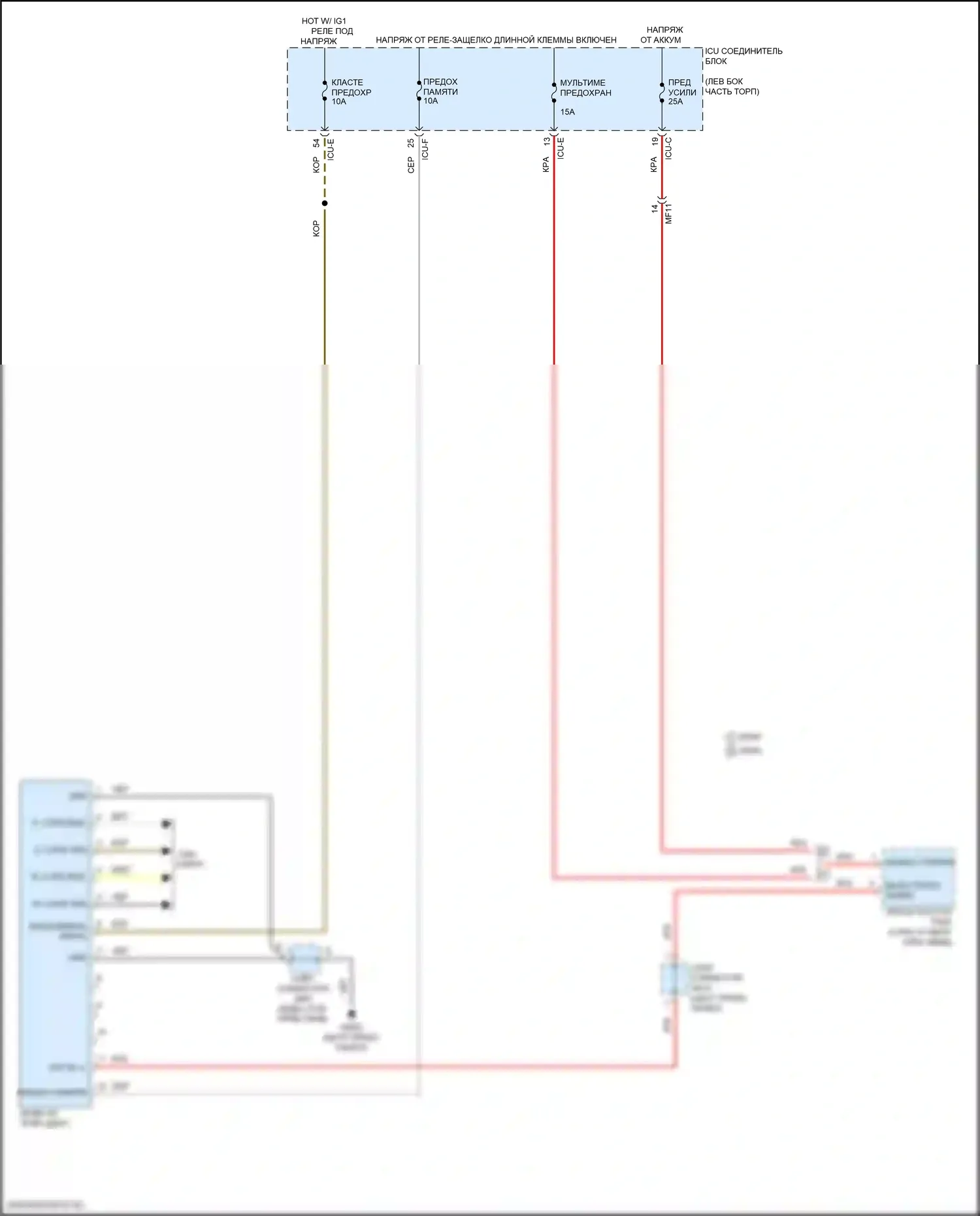 K5 Kia III рестайлинг (2023-2024): Электросхема лобового дисплея 