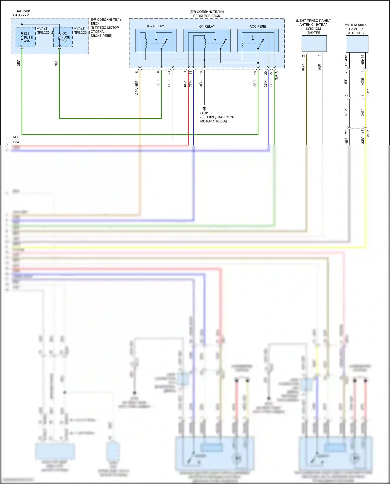 K5 Kia III рестайлинг (2023-2024): Электросхема иммобилайзера, с системой интеллектуальных ключей (2 из 2) 