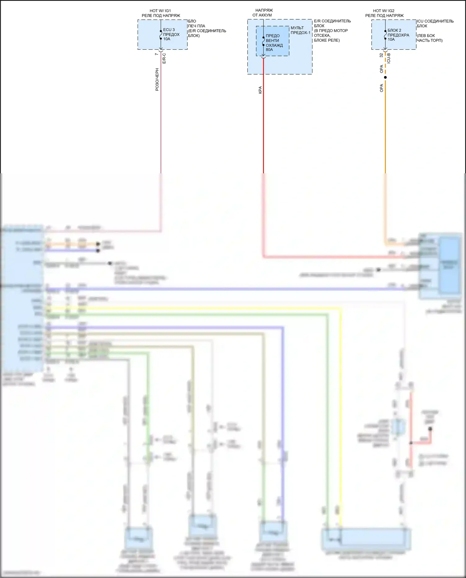 K5 Kia III рестайлинг (2023-2024): Электросхема вентилятора охлаждения 