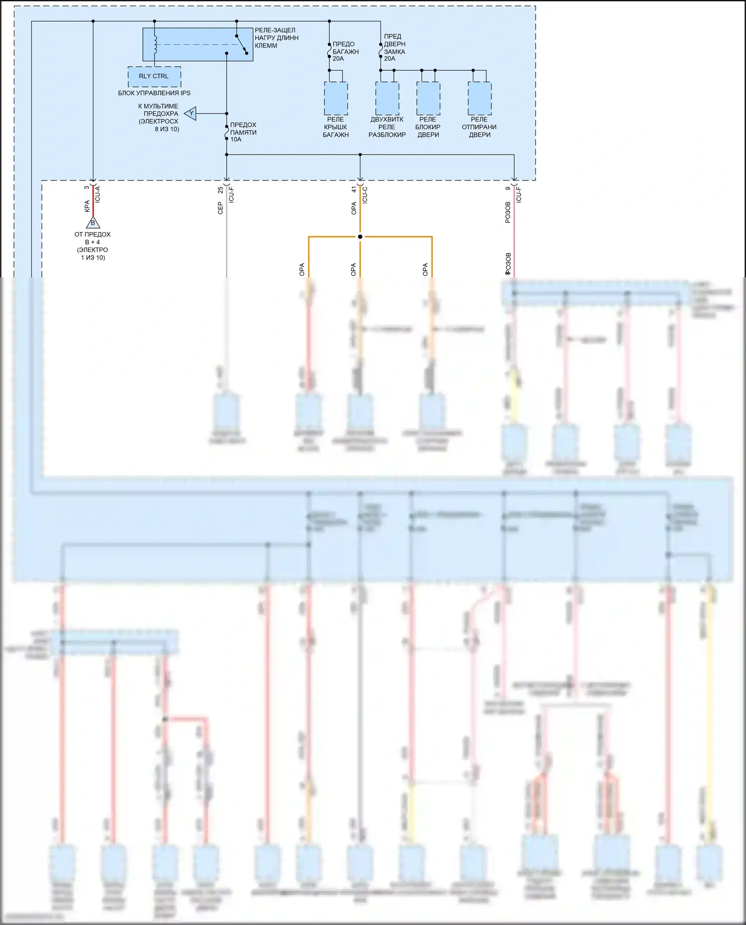 K5 Kia III (2019-2023): Электросхема блока предохранителей реле (10 из 10) 