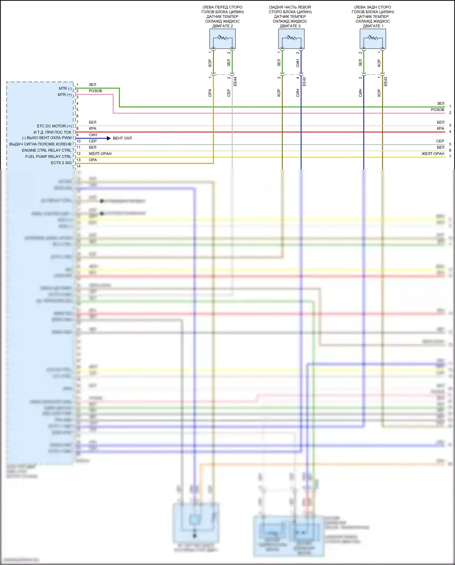 K5 Kia III (2019-2023): Электросхема двигатель 2.5л турбо, электросхема органов управления двигателем (1 из 7) 