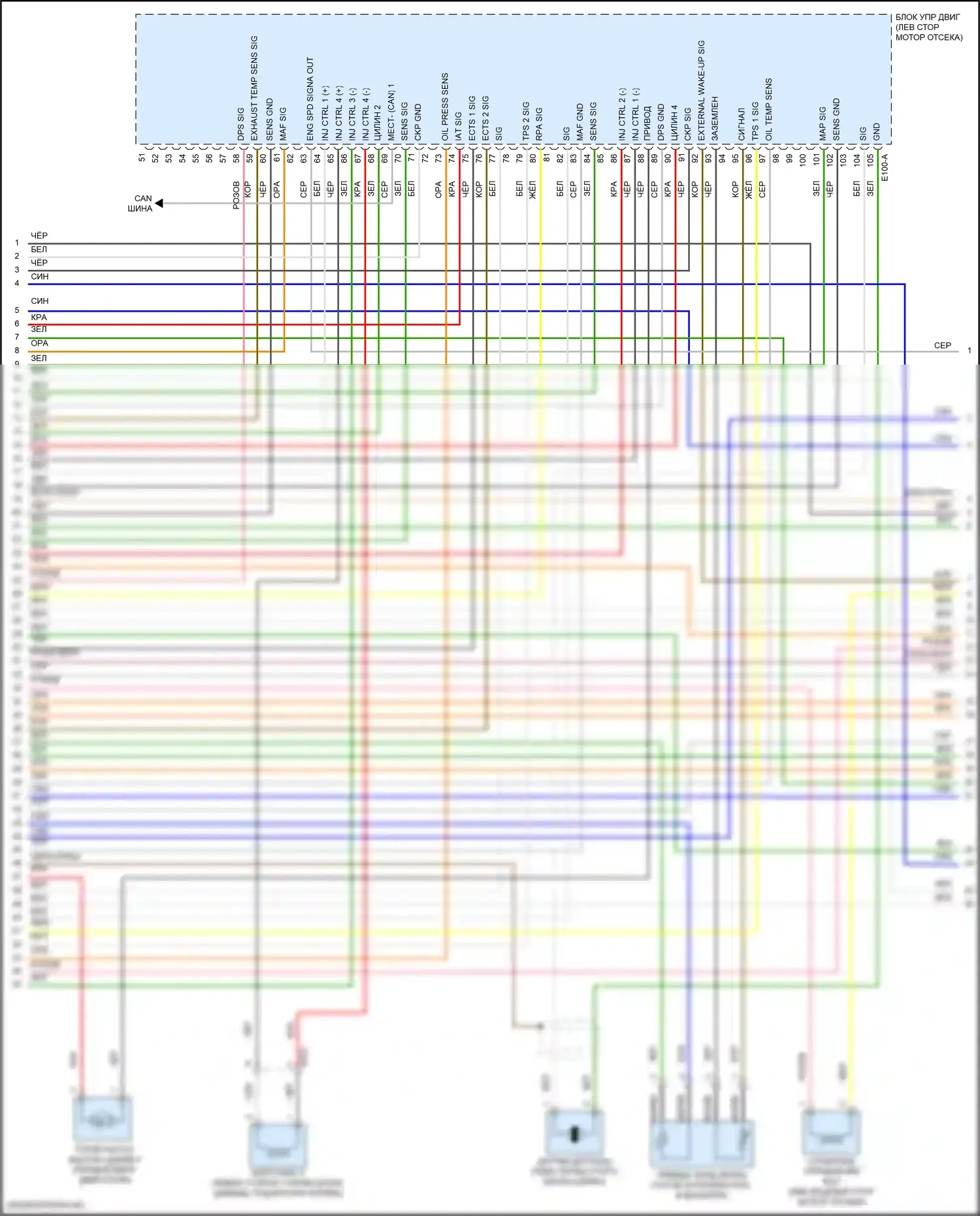 K5 Kia III (2019-2023): Электросхема двигателя 1.6л турбо, электросхема органов управления двигателем (7 из 9) 